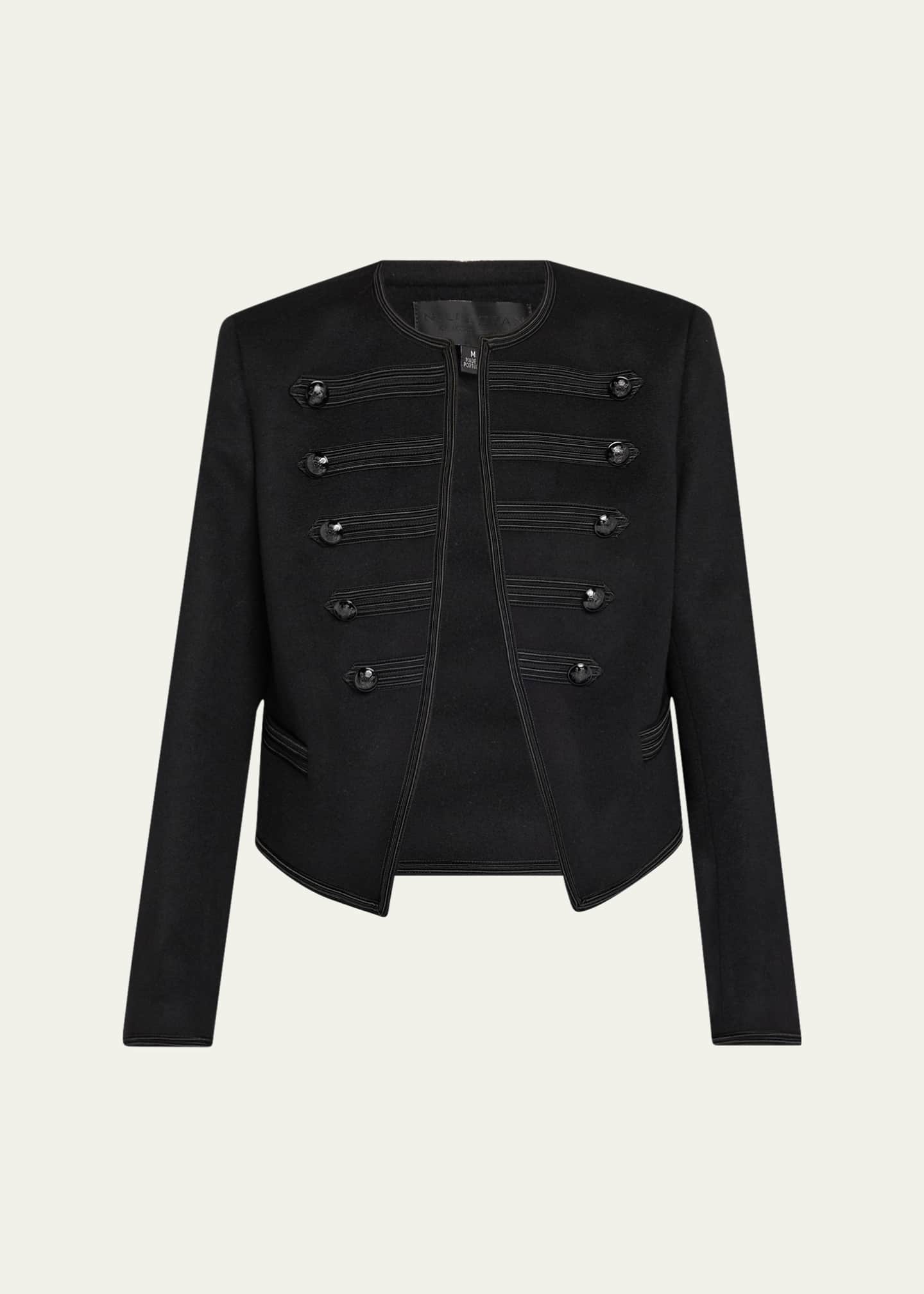 Nili Lotan Joni Open-Front Shrunken Virgin Wool Jacket Image 1 of 5