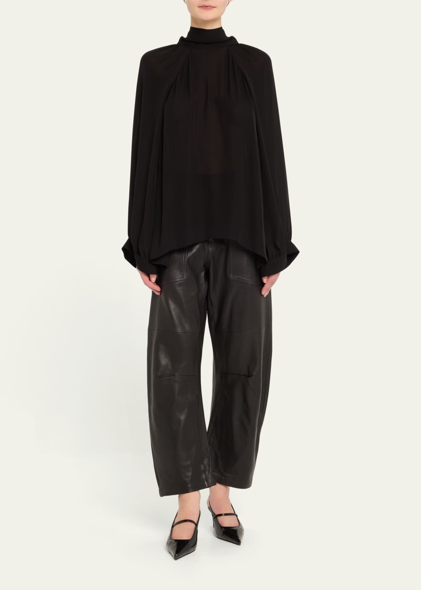 Nili Lotan Elianna Cutout Pleated Silk Blouse Image 2 of 5