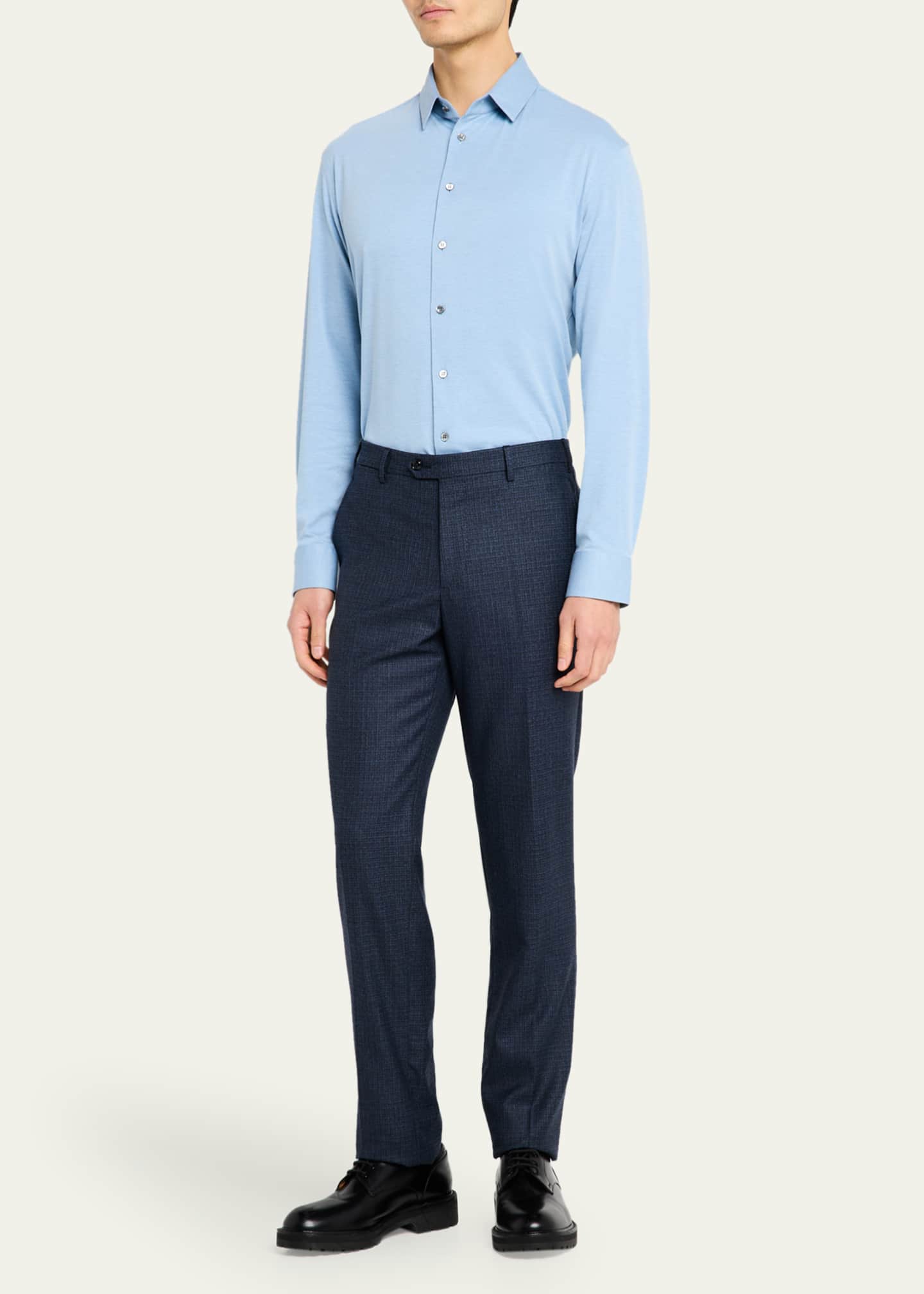 Giorgio Armani Men's Flex Tortona Cotton Jersey Sport Shirt Image 2 of 5