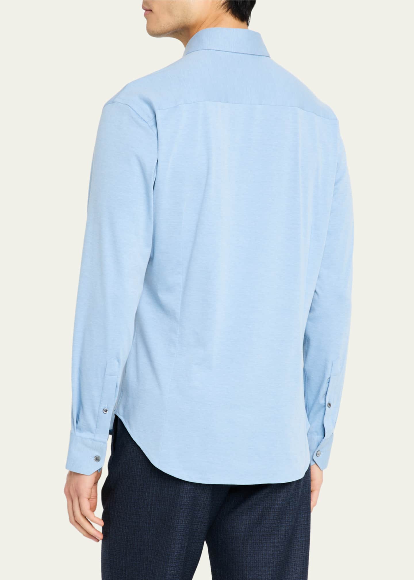 Giorgio Armani Men's Flex Tortona Cotton Jersey Sport Shirt Image 3 of 5