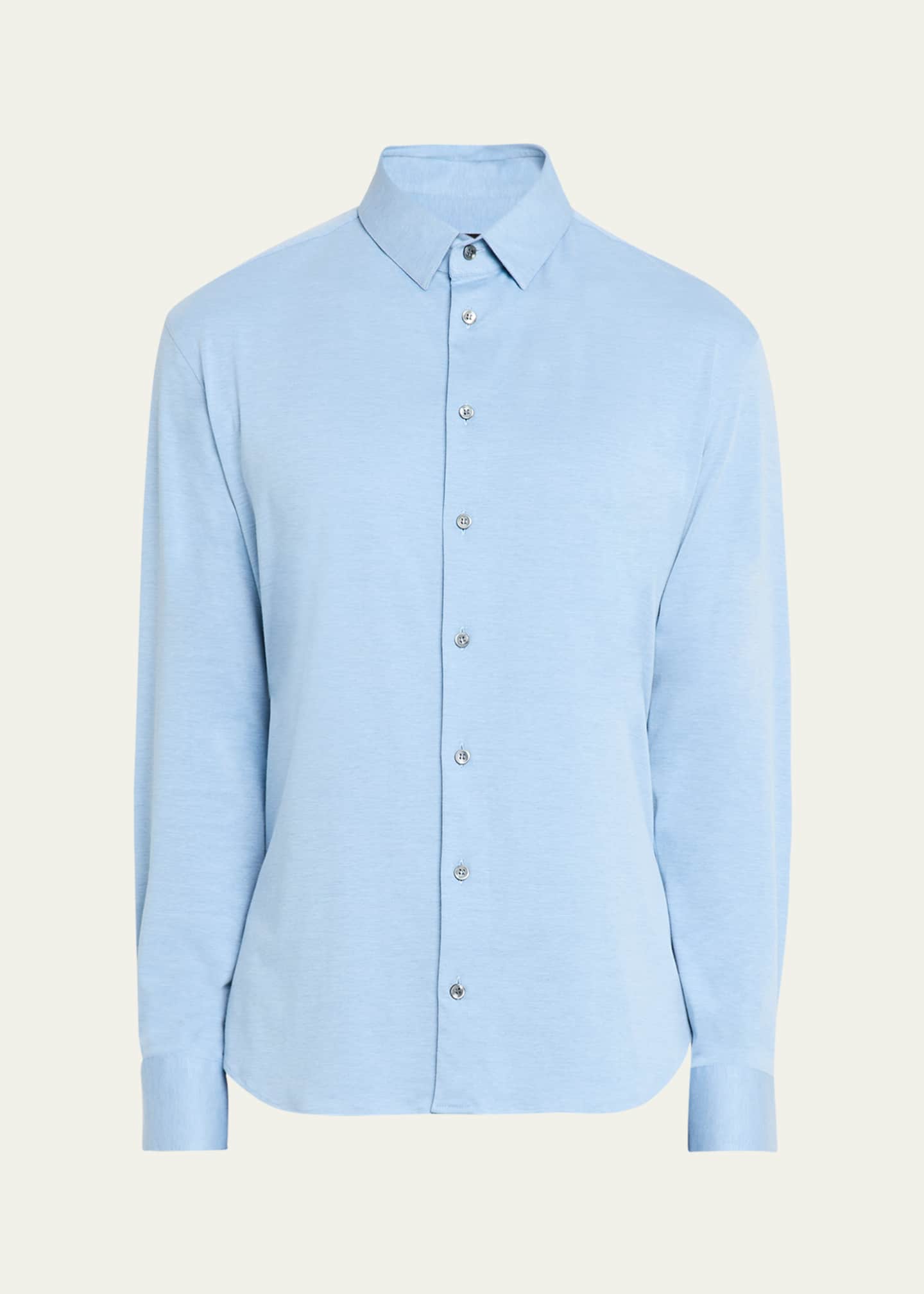 Giorgio Armani Men's Flex Tortona Cotton Jersey Sport Shirt Image 1 of 5