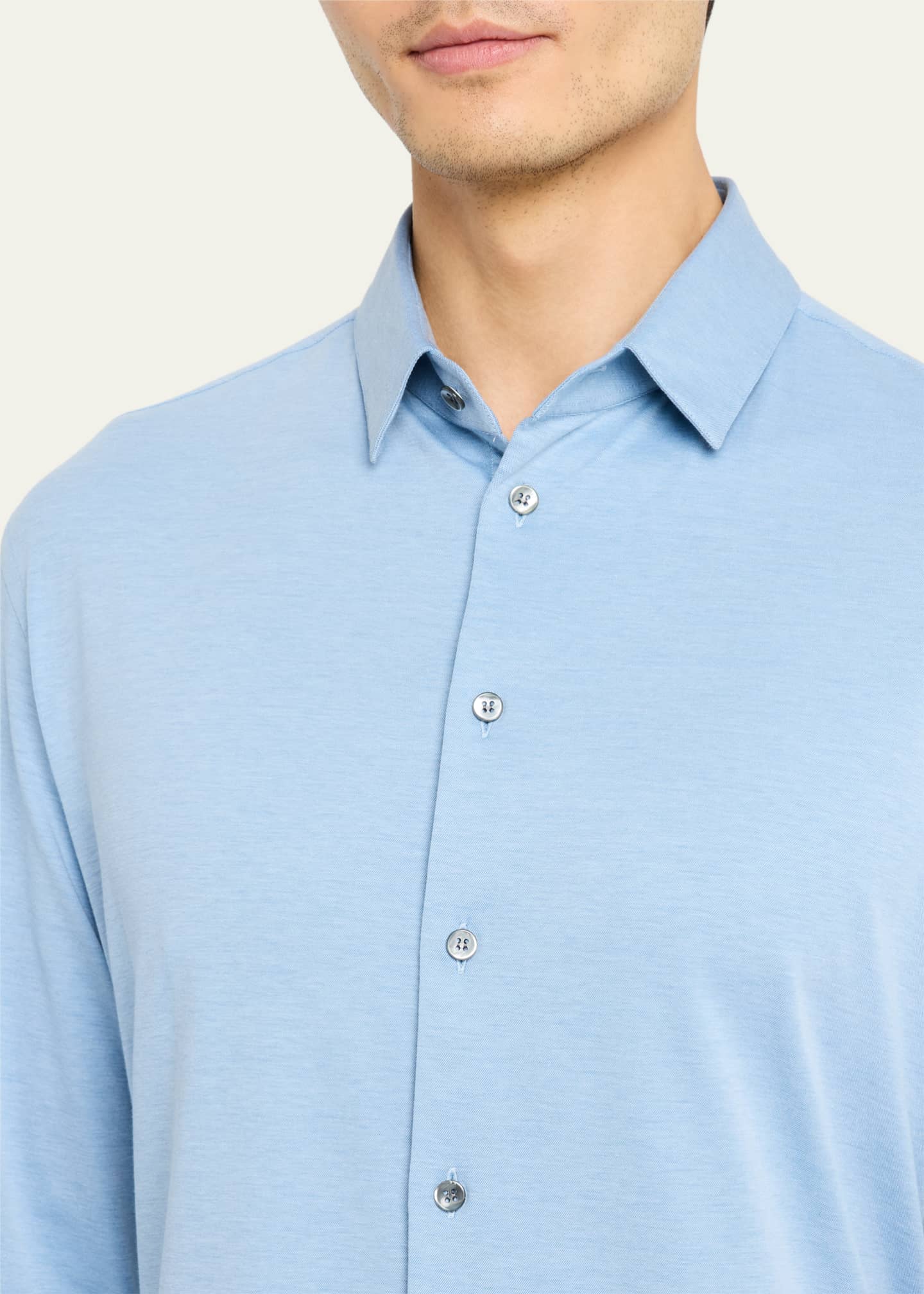 Giorgio Armani Men's Flex Tortona Cotton Jersey Sport Shirt Image 5 of 5