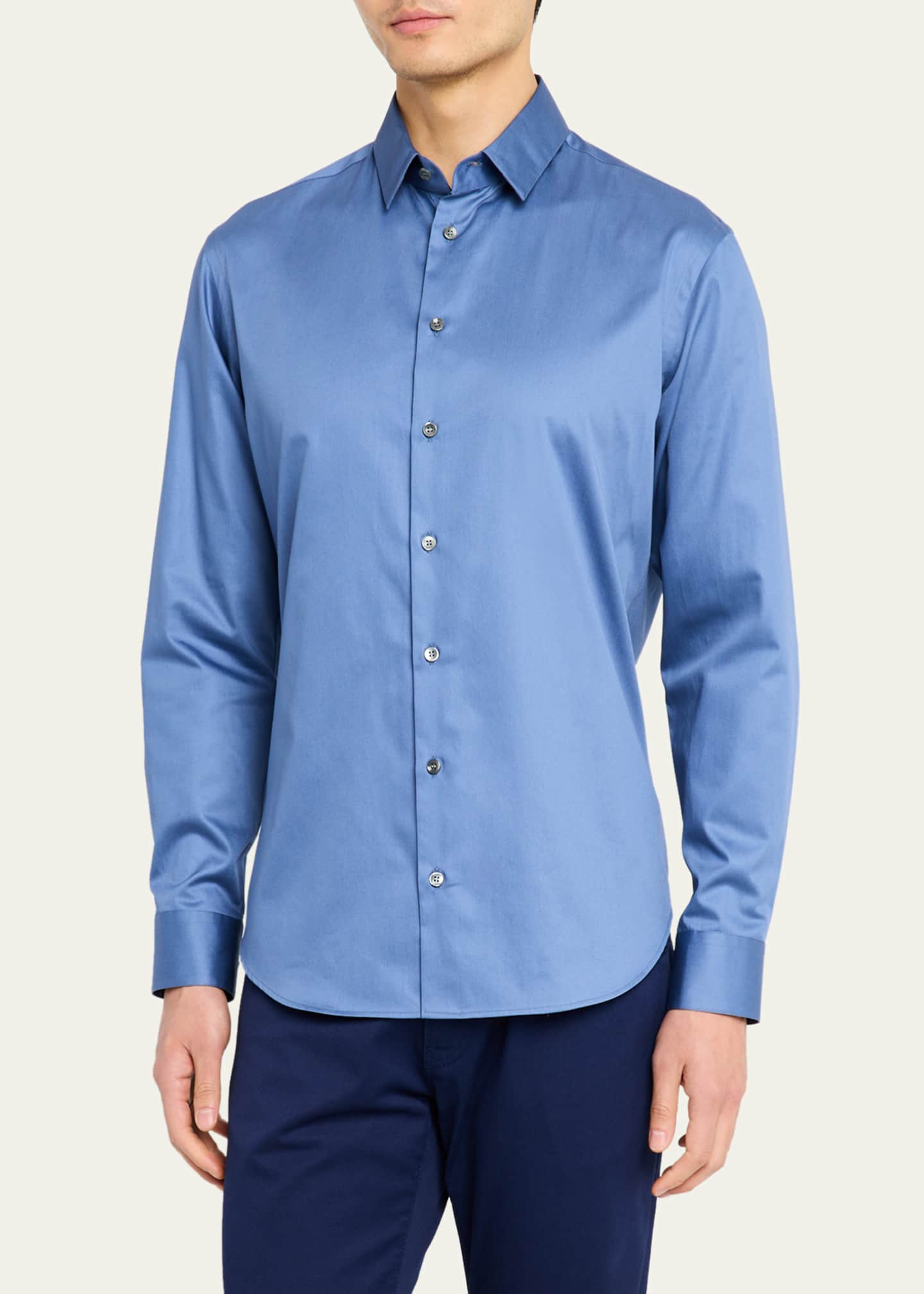 Giorgio Armani Men's Logan Piece-Dyed Cotton Sport Shirt Image 4 of 5