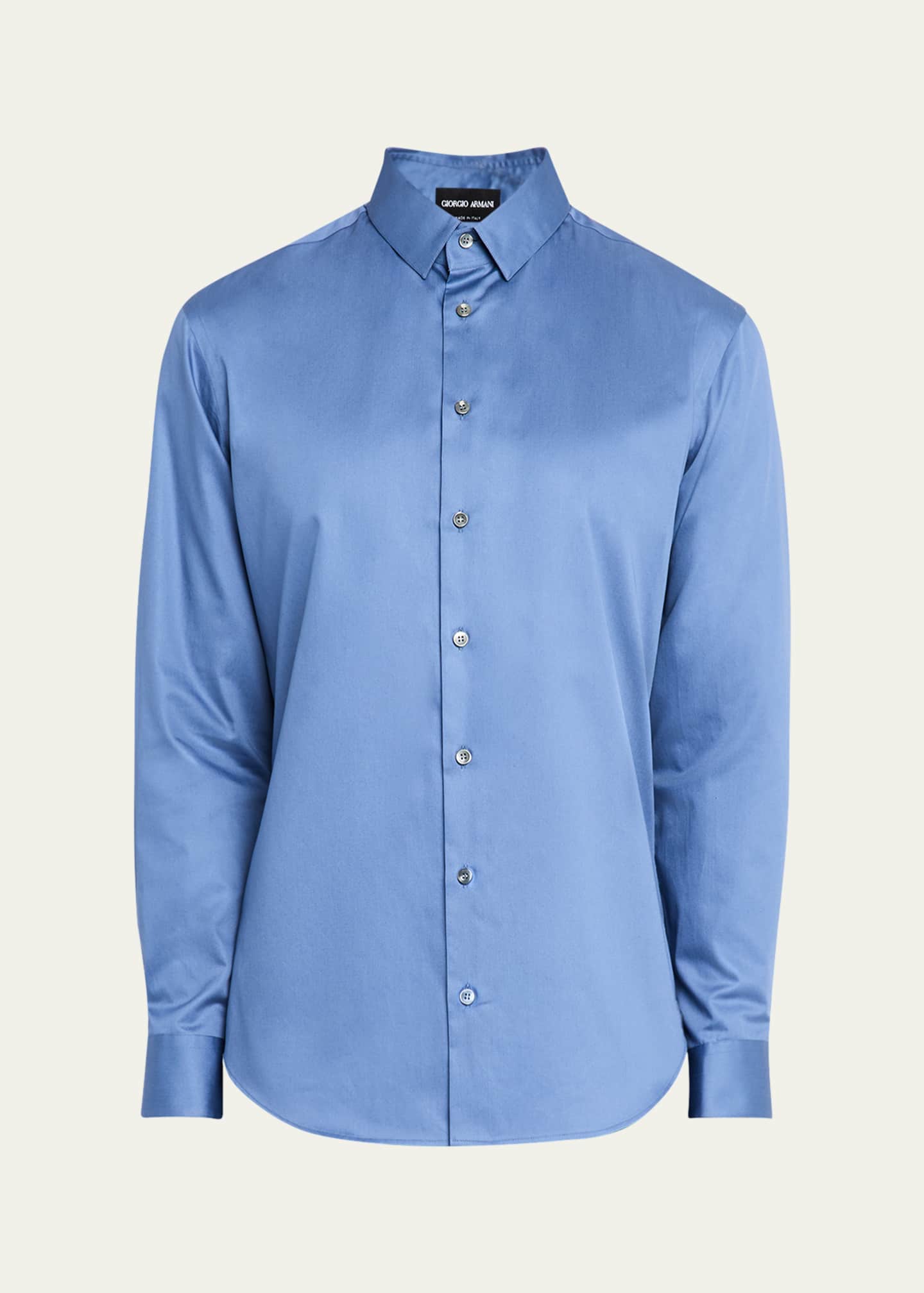 Giorgio Armani Men's Logan Piece-Dyed Cotton Sport Shirt Image 1 of 5