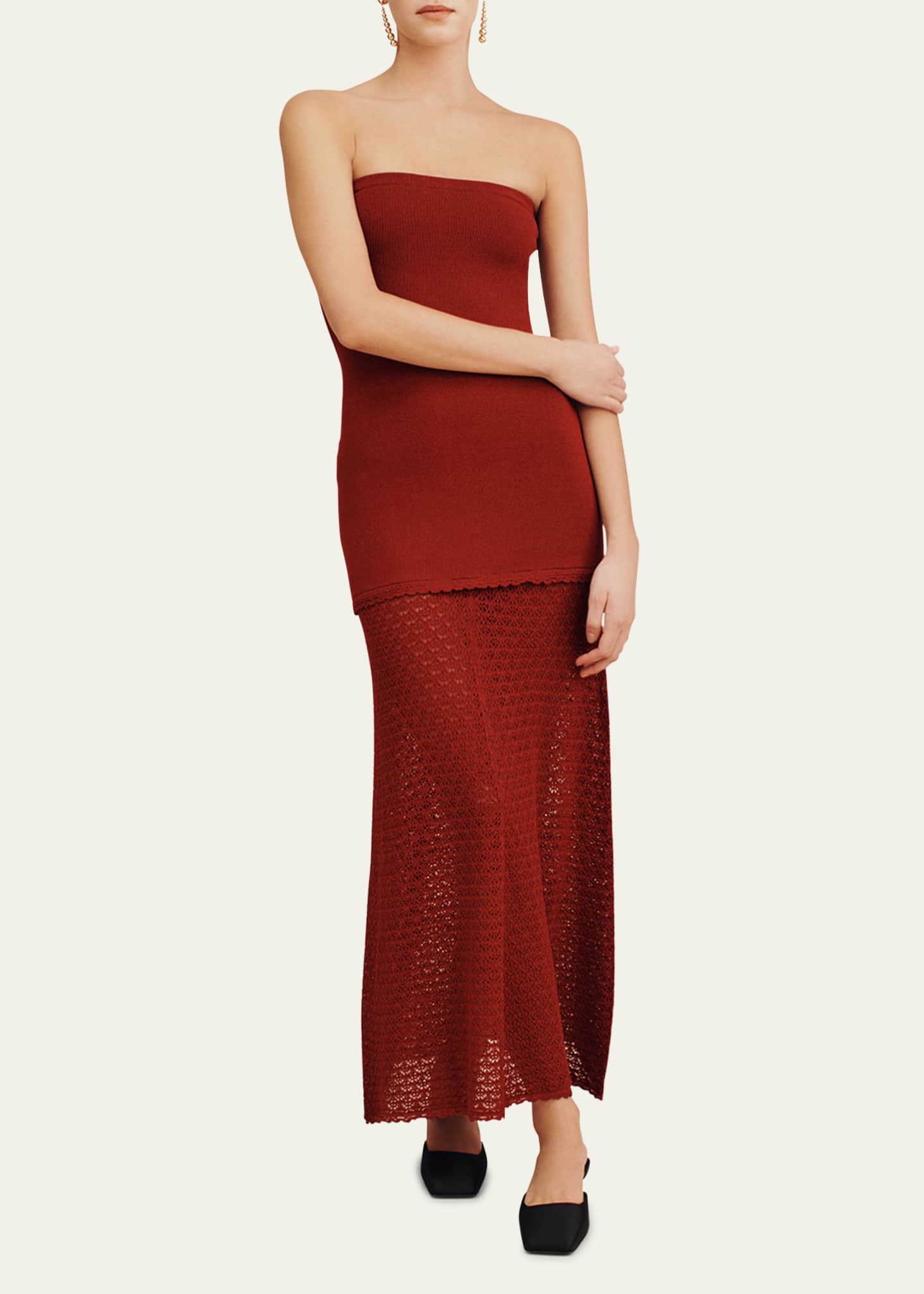 Romy Strapless Knit Maxi Dress - Thumbnail 4