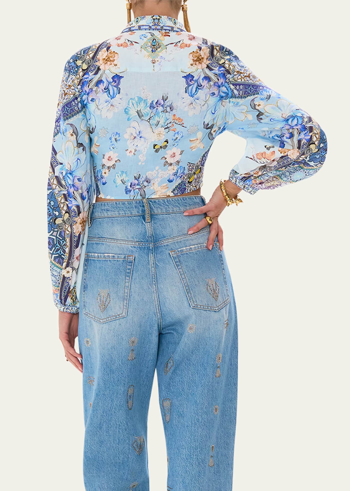 Camilla Al Manial Palace Memoirs Cropped Wrap Shirt Image 3 of 5