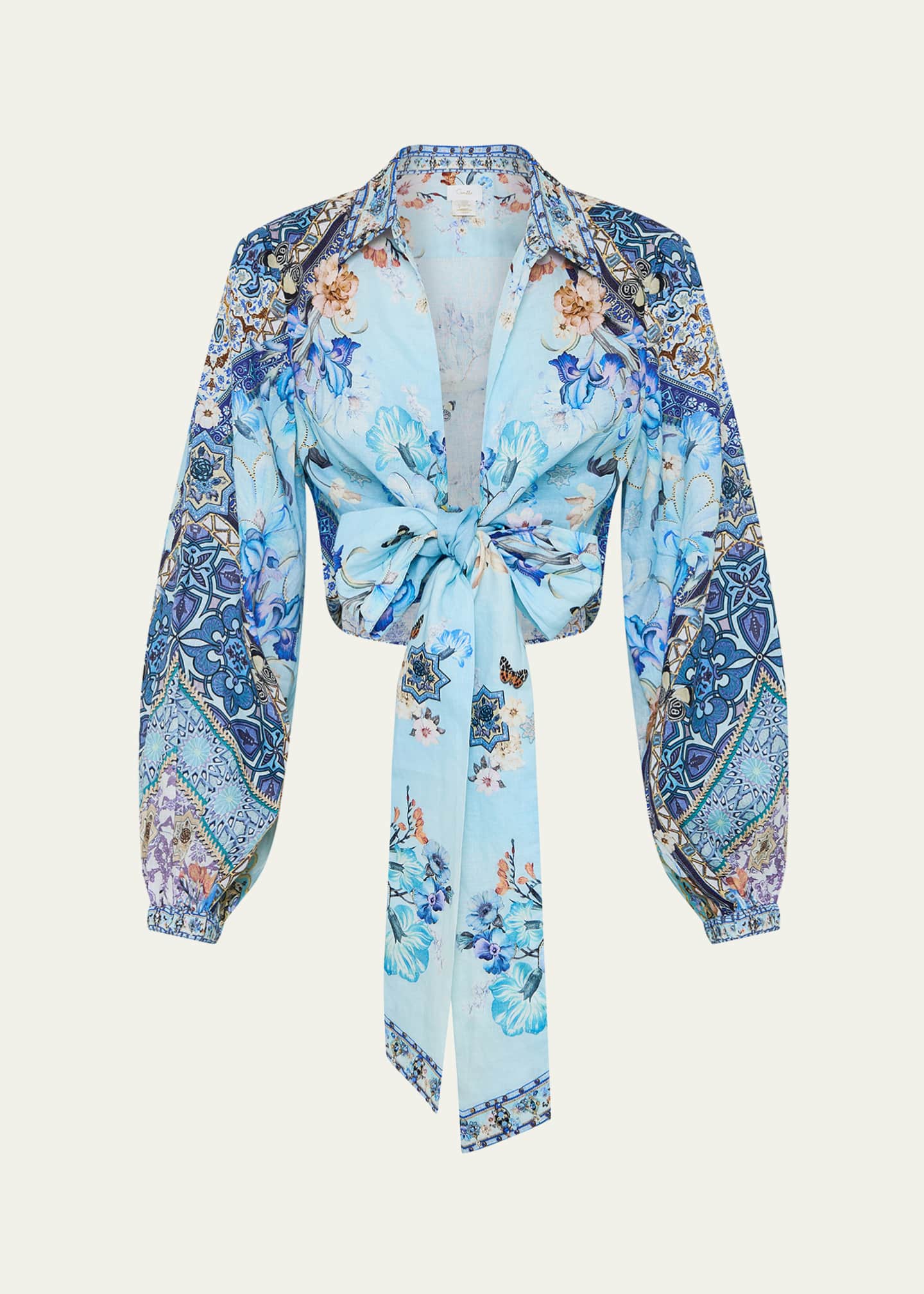 Camilla Al Manial Palace Memoirs Cropped Wrap Shirt Image 1 of 5