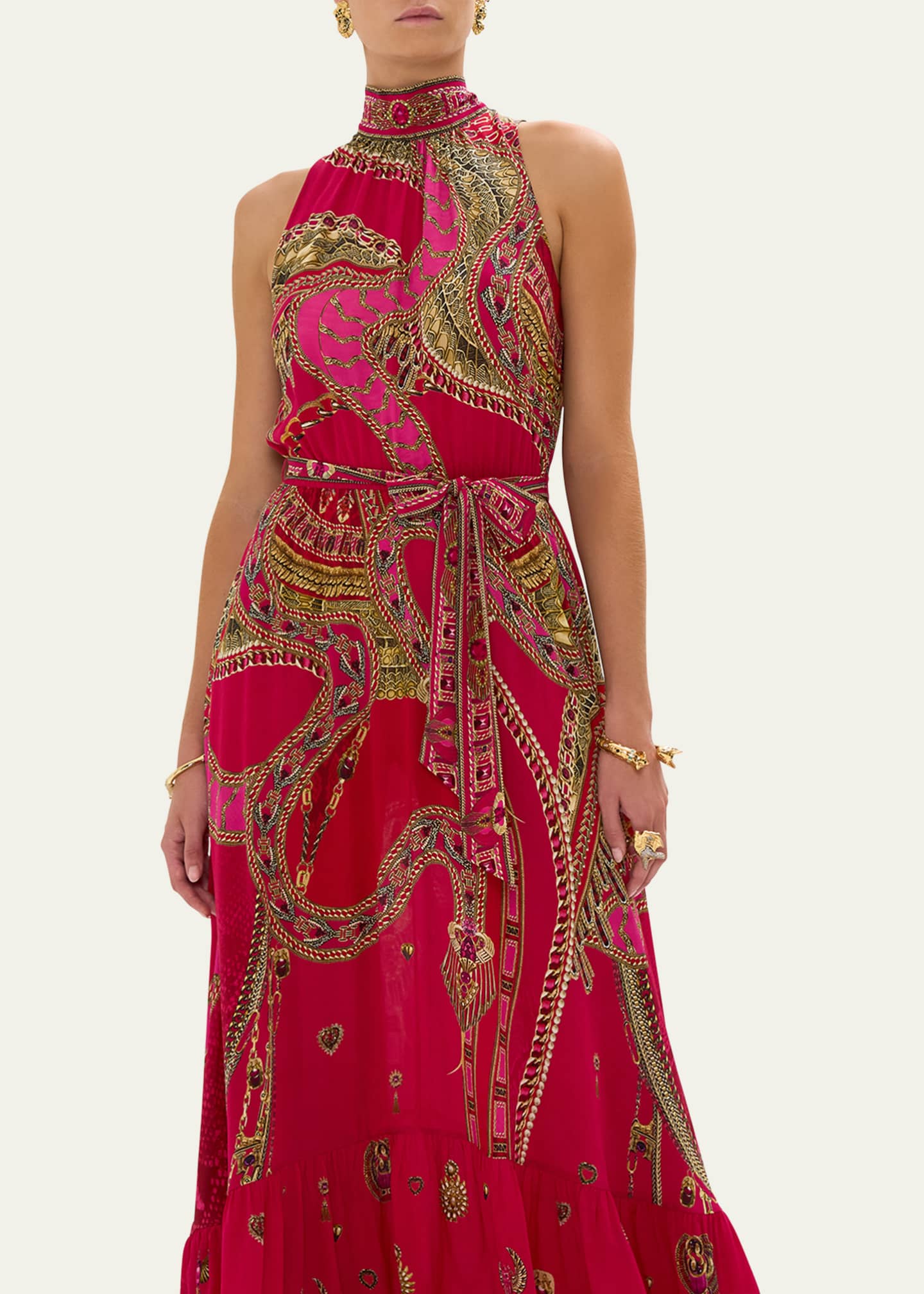 Camilla Women's Printed Silk Dress - Multi - Size L - Kissed by A Cobra