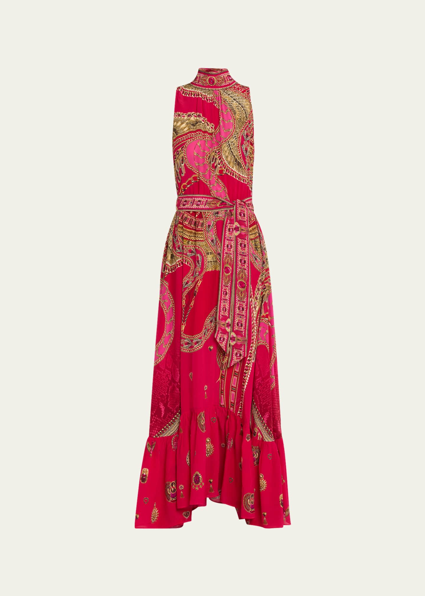 Camilla Women's Printed Silk Dress - Multi - Size L - Kissed by A Cobra