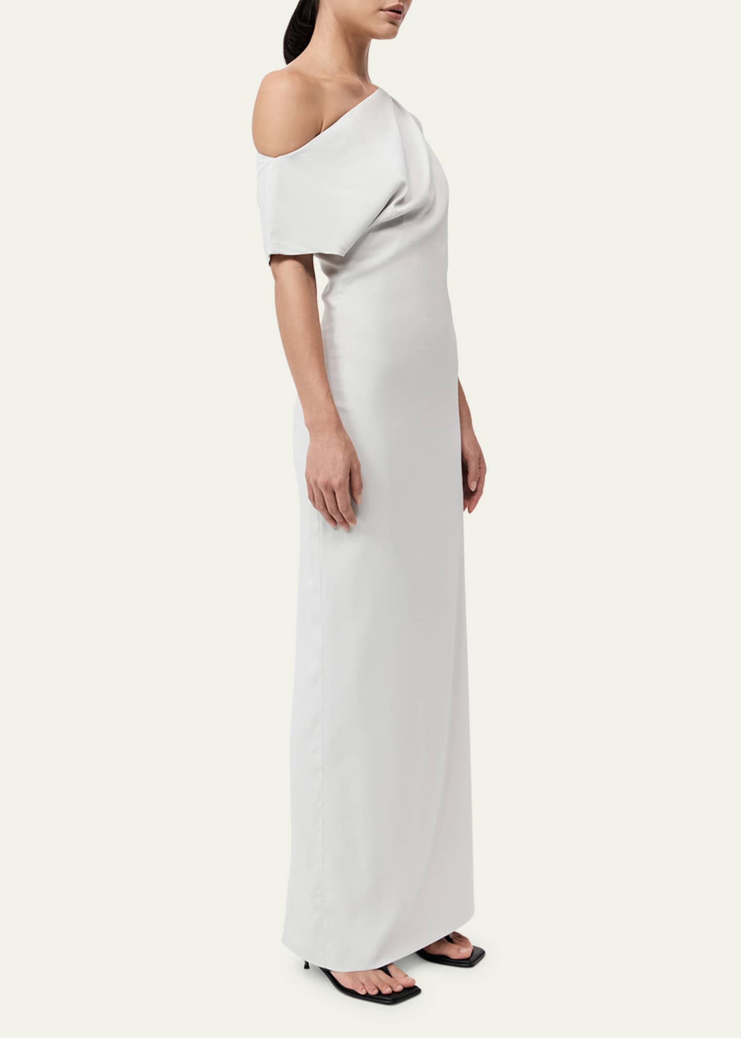 Asymmetric Off-The-Shoulder Maxi Dress