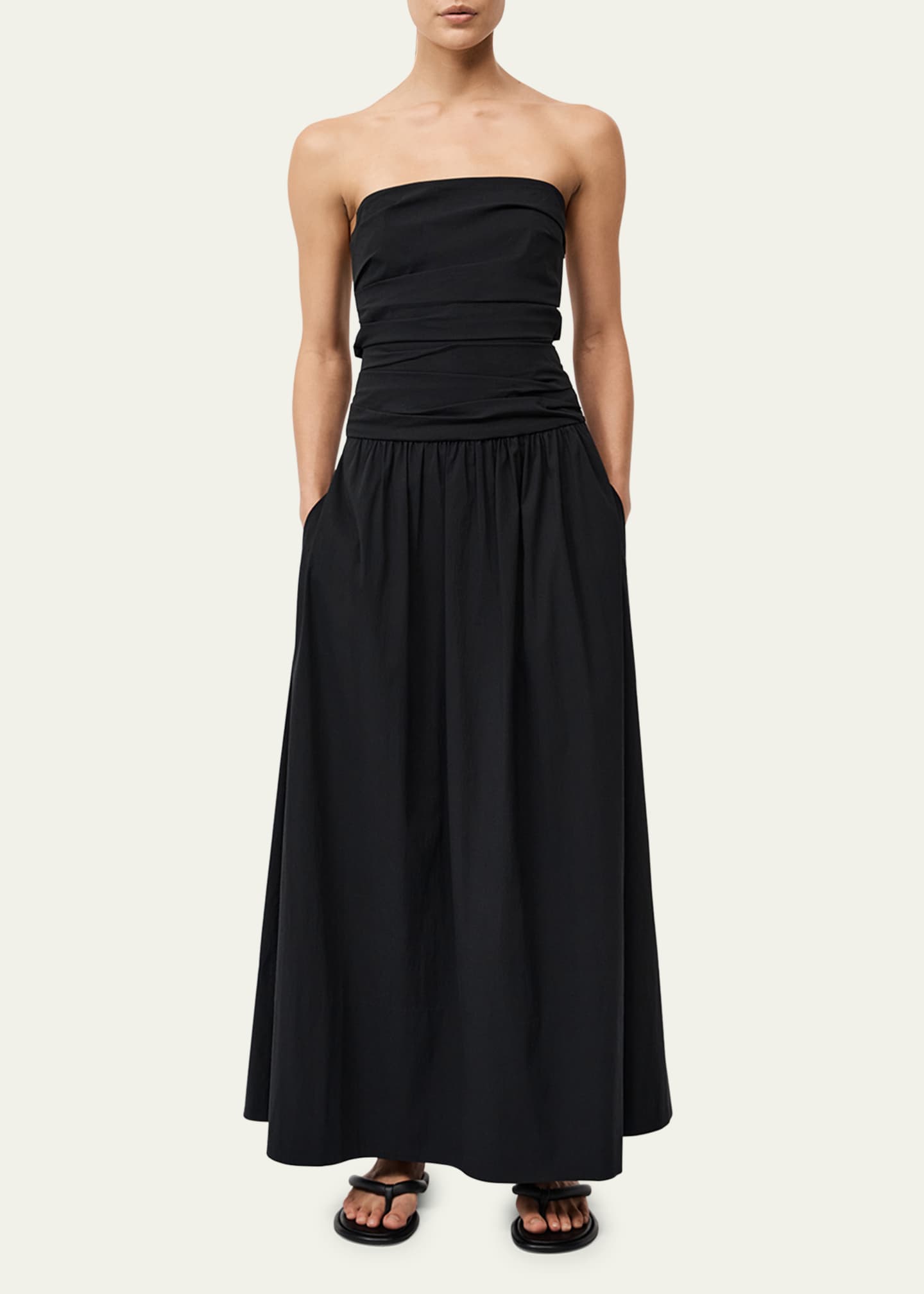St. Agni Gathered Strapless Tie-Back Maxi Dress Image 2 of 4