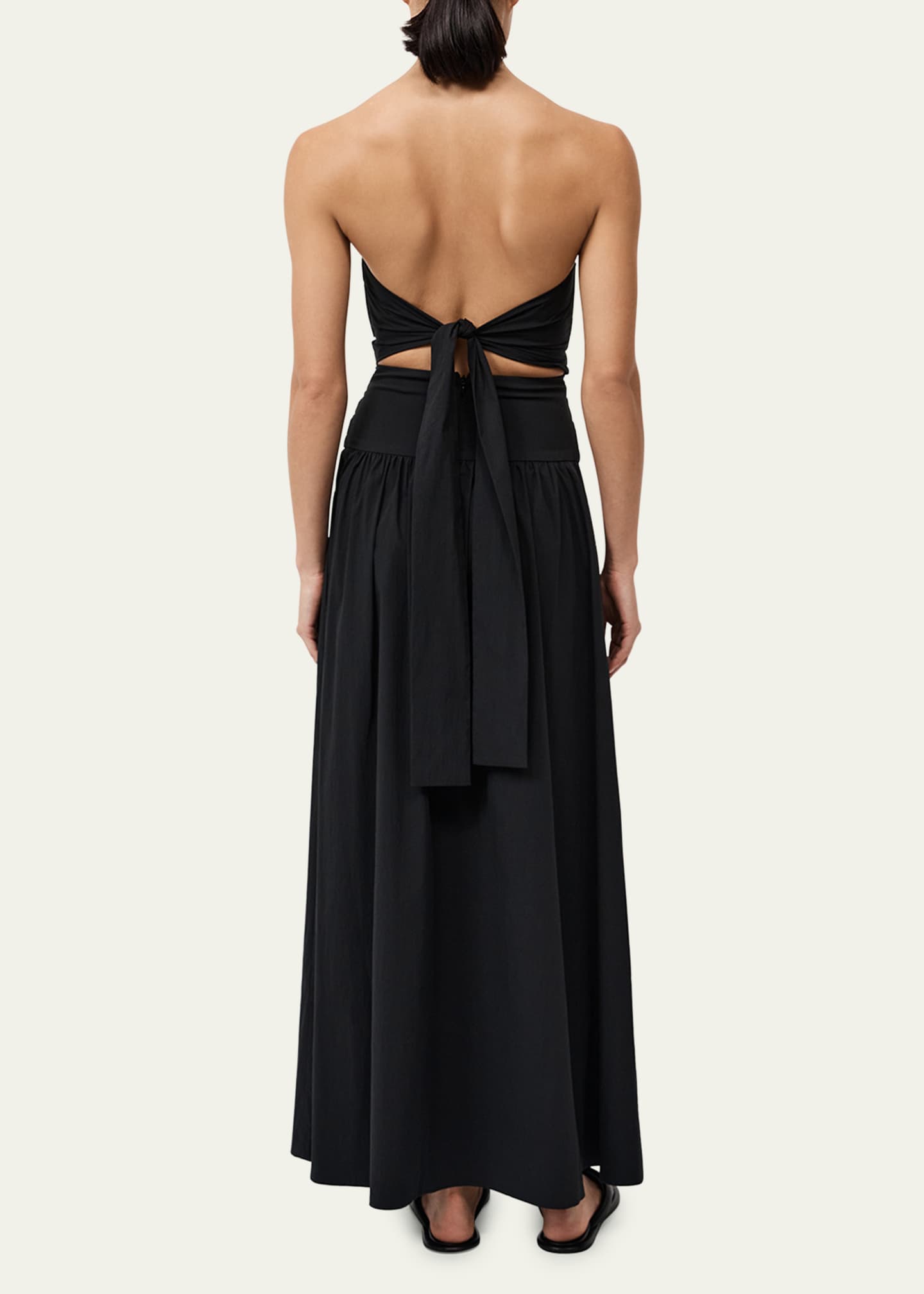 St. Agni Gathered Strapless Tie-Back Maxi Dress Image 3 of 4