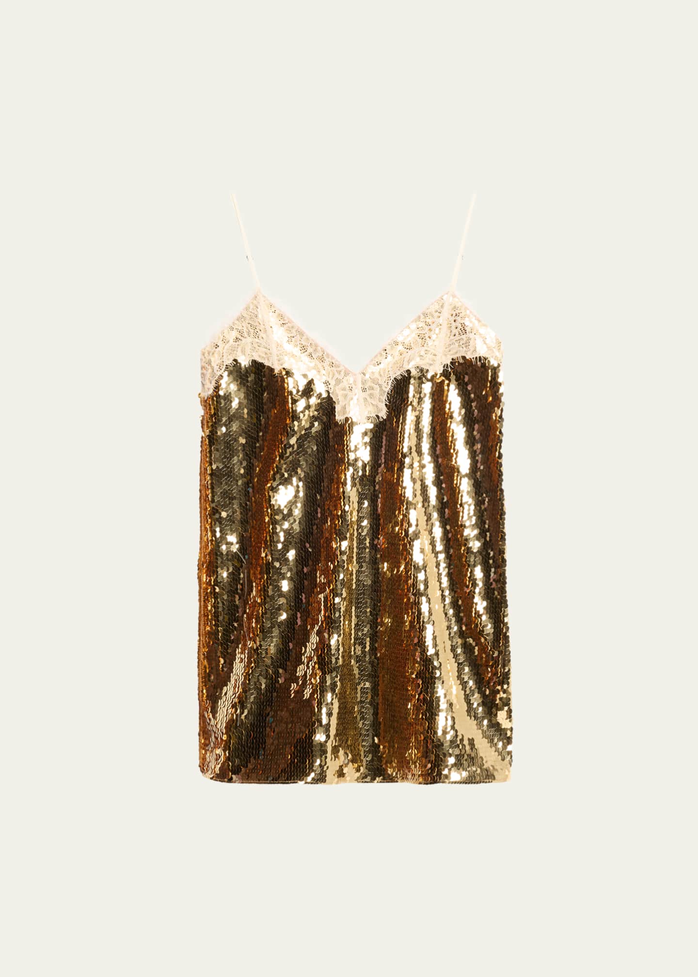 Retrofete Olive Sequined Mini Dress Image 1 of 5