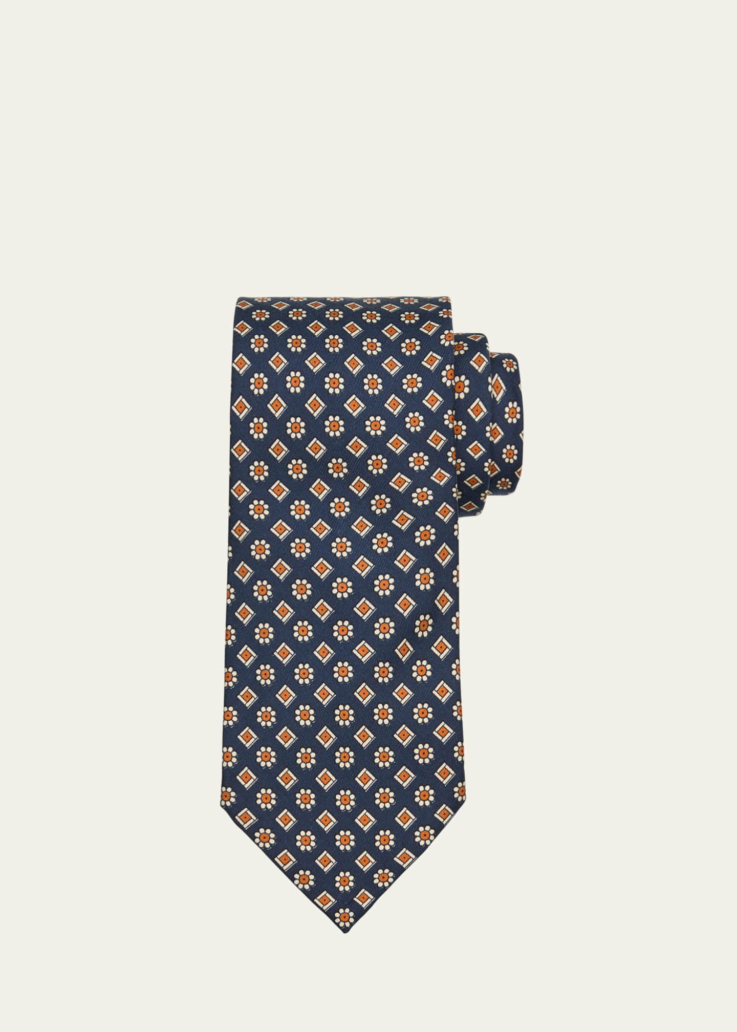 Petronius 1926 Men's Limited Edition Micro-Floral Silk Tie
