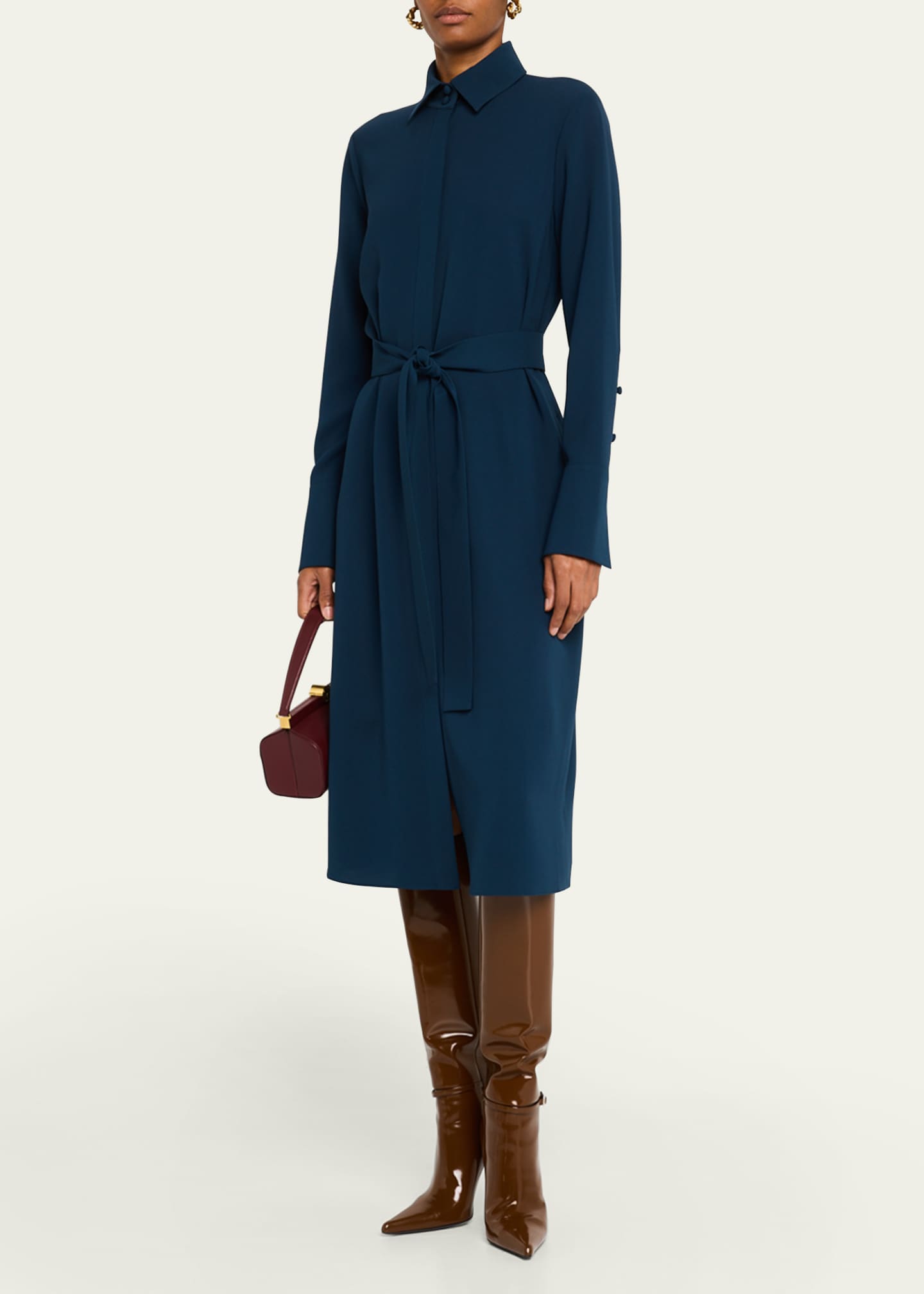 Lafayette 148 New York Belted Split-Cuff Shirtdress Image 2 of 5