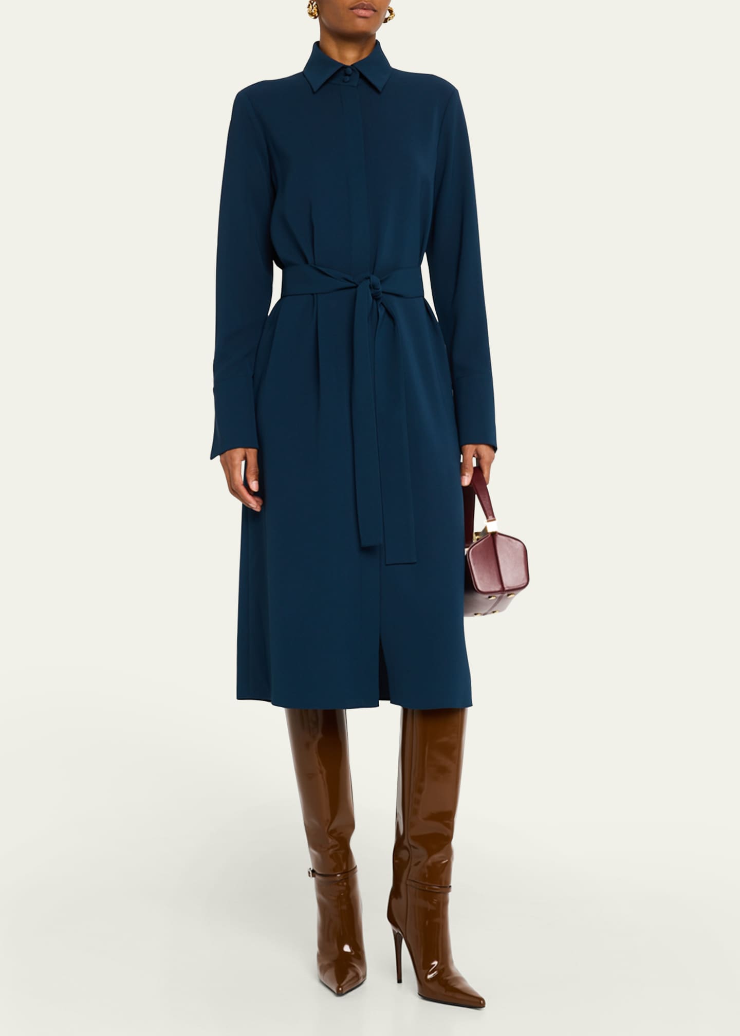 Lafayette 148 New York Belted Split-Cuff Shirtdress Image 4 of 5