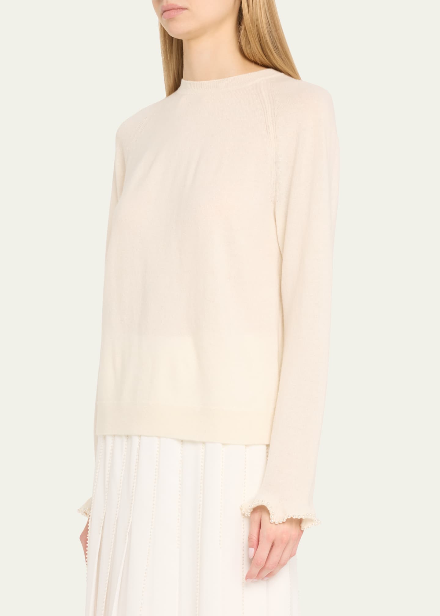 Lafayette 148 New York Bead-Trim Cashmere Sweater Image 4 of 5