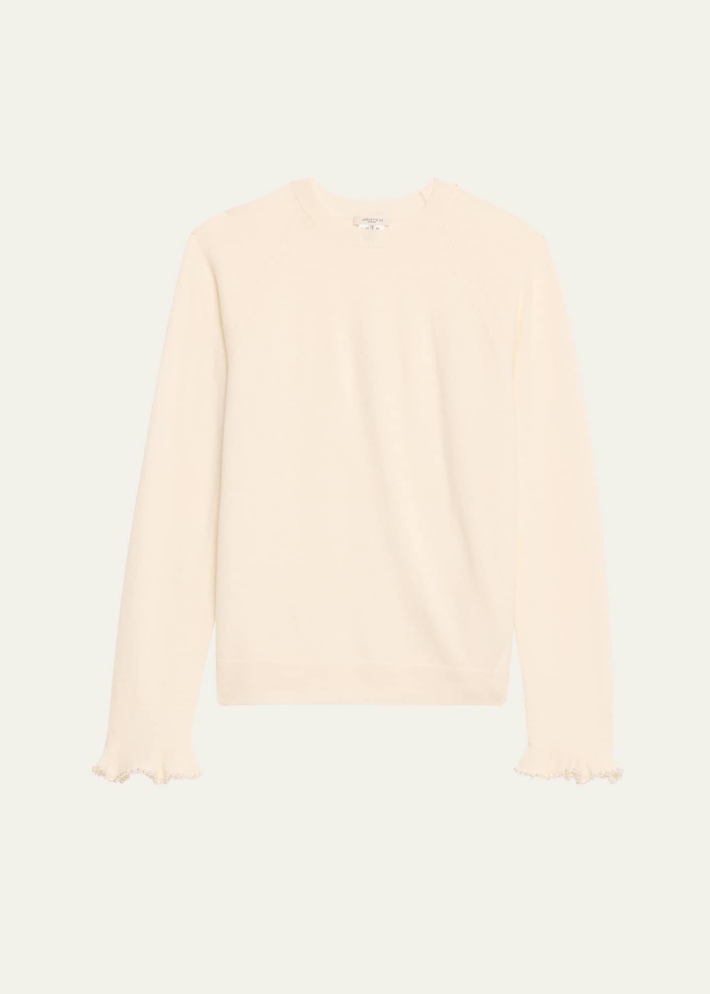 Lafayette 148 New York Bead-Trim Cashmere Sweater Image 1 of 5