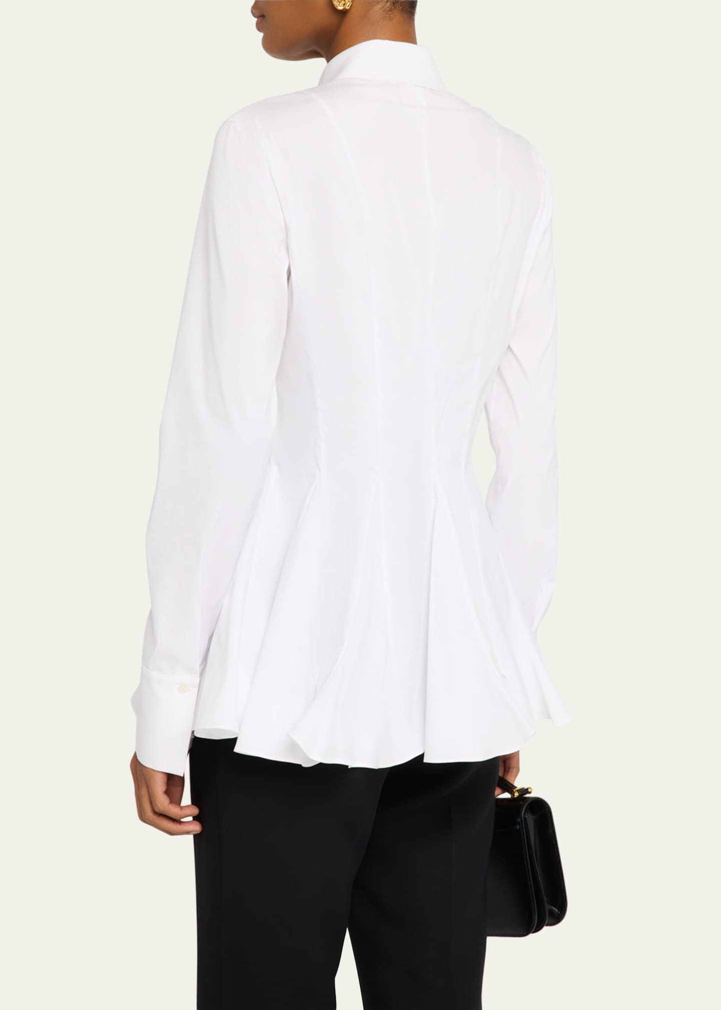 Lafayette 148 New York Button-Down Godet Peplum Shirt Image 3 of 5