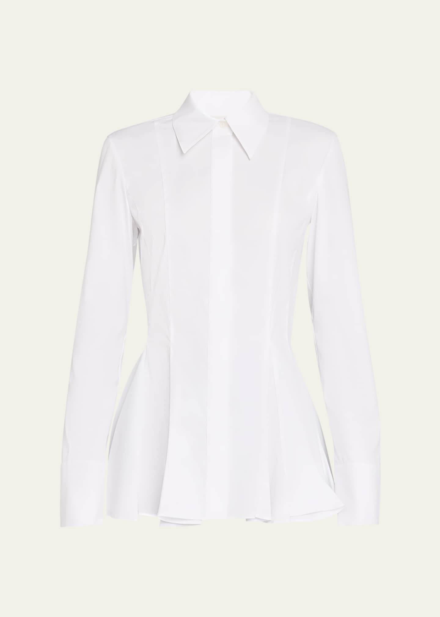 Lafayette 148 New York Button-Down Godet Peplum Shirt Image 1 of 5