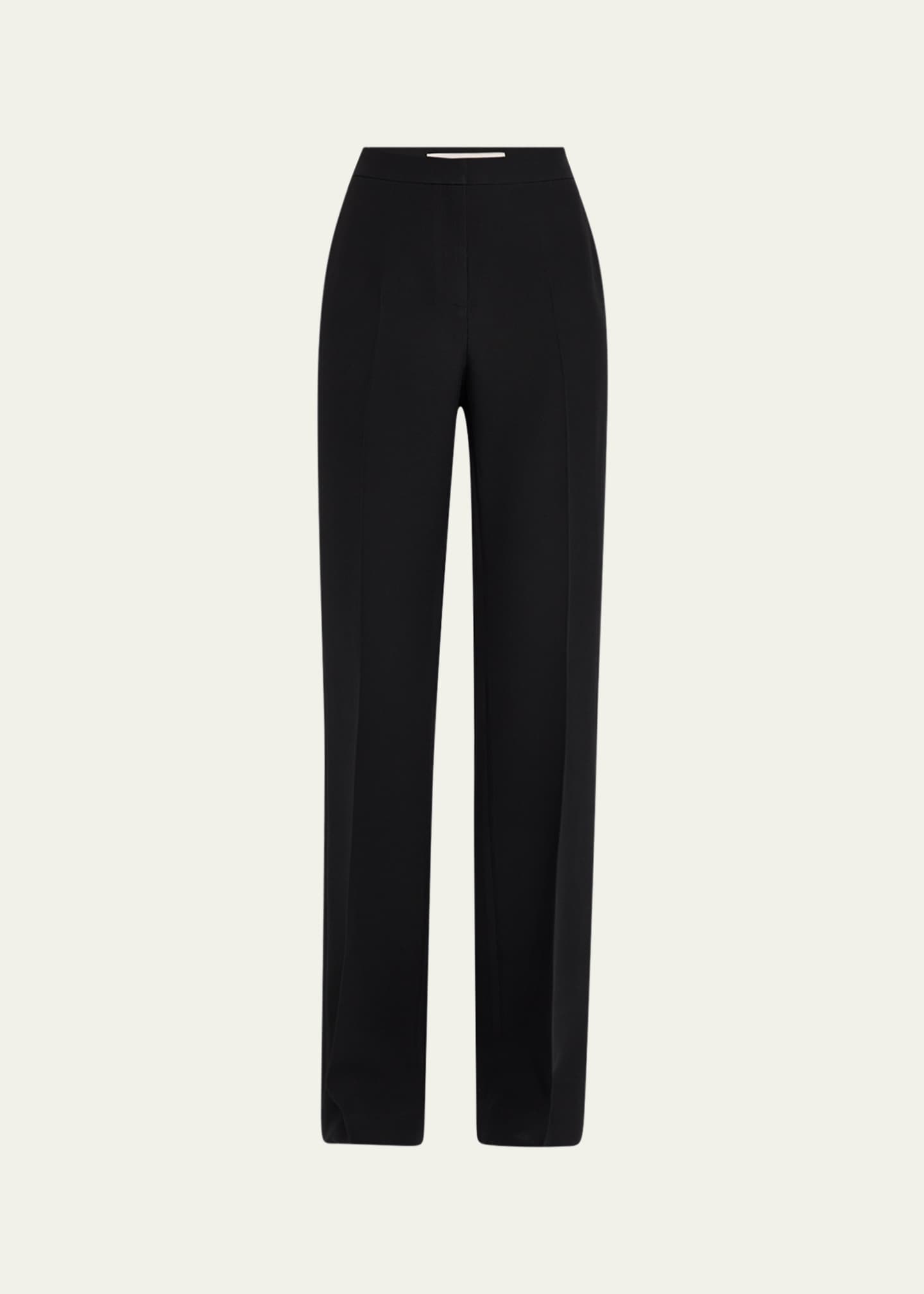 Lafayette 148 New York Saint Marks Straight Wool-Silk Pants Image 1 of 5