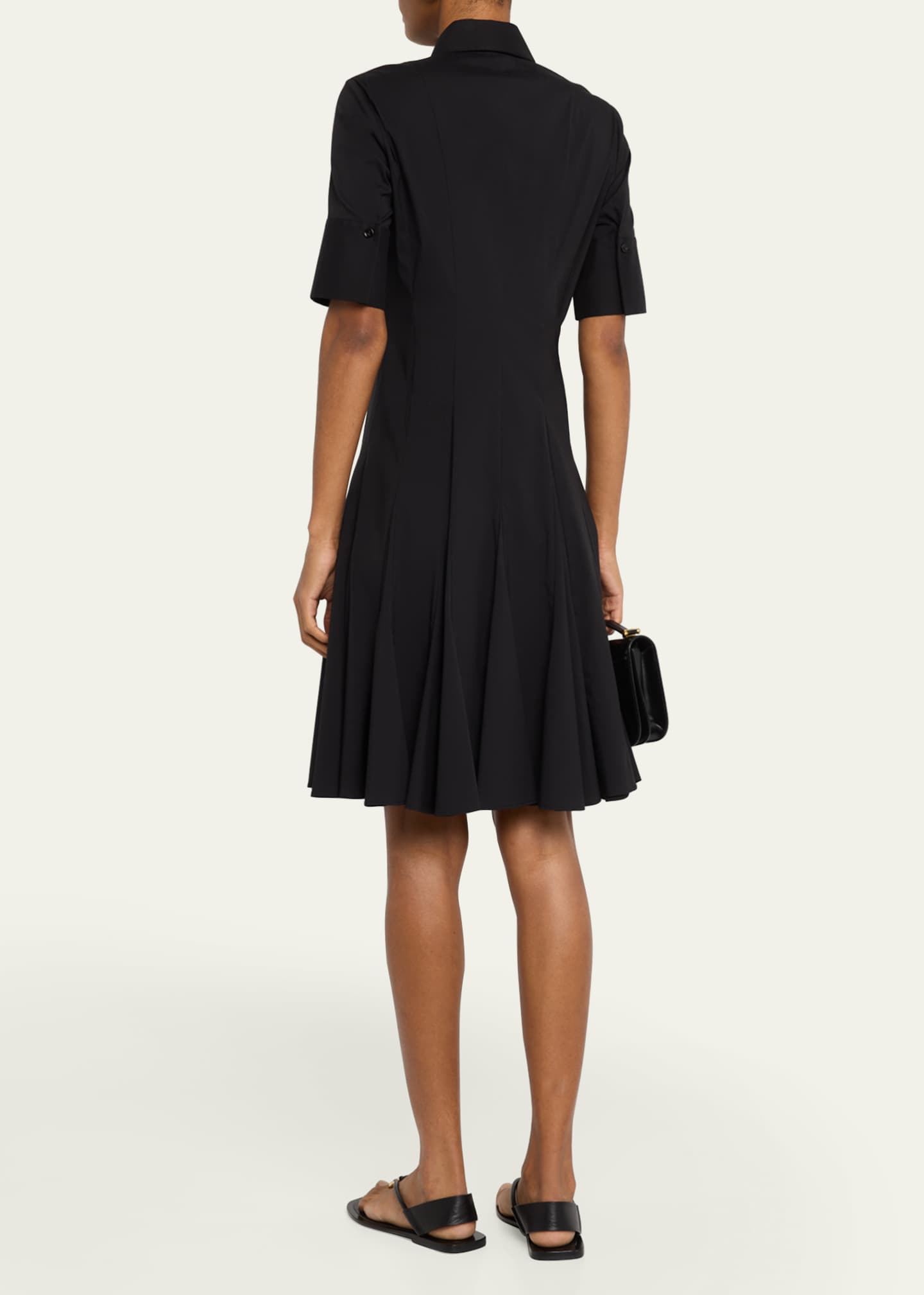 Lafayette 148 New York Elbow-Sleeve Godet Shirtdress Image 3 of 5