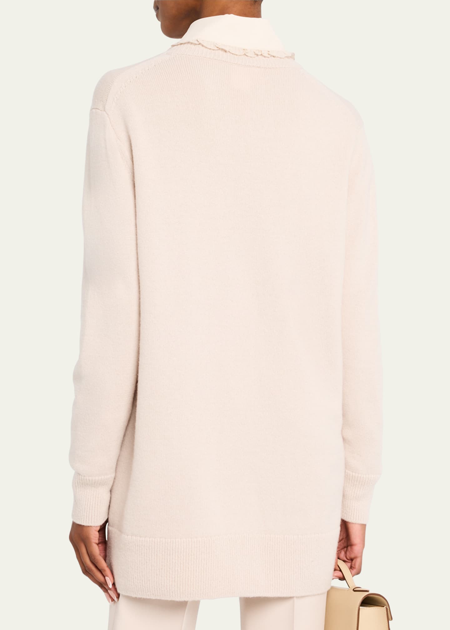 Lafayette 148 New York Button-Down Wool-Cashmere Cardigan Image 3 of 5
