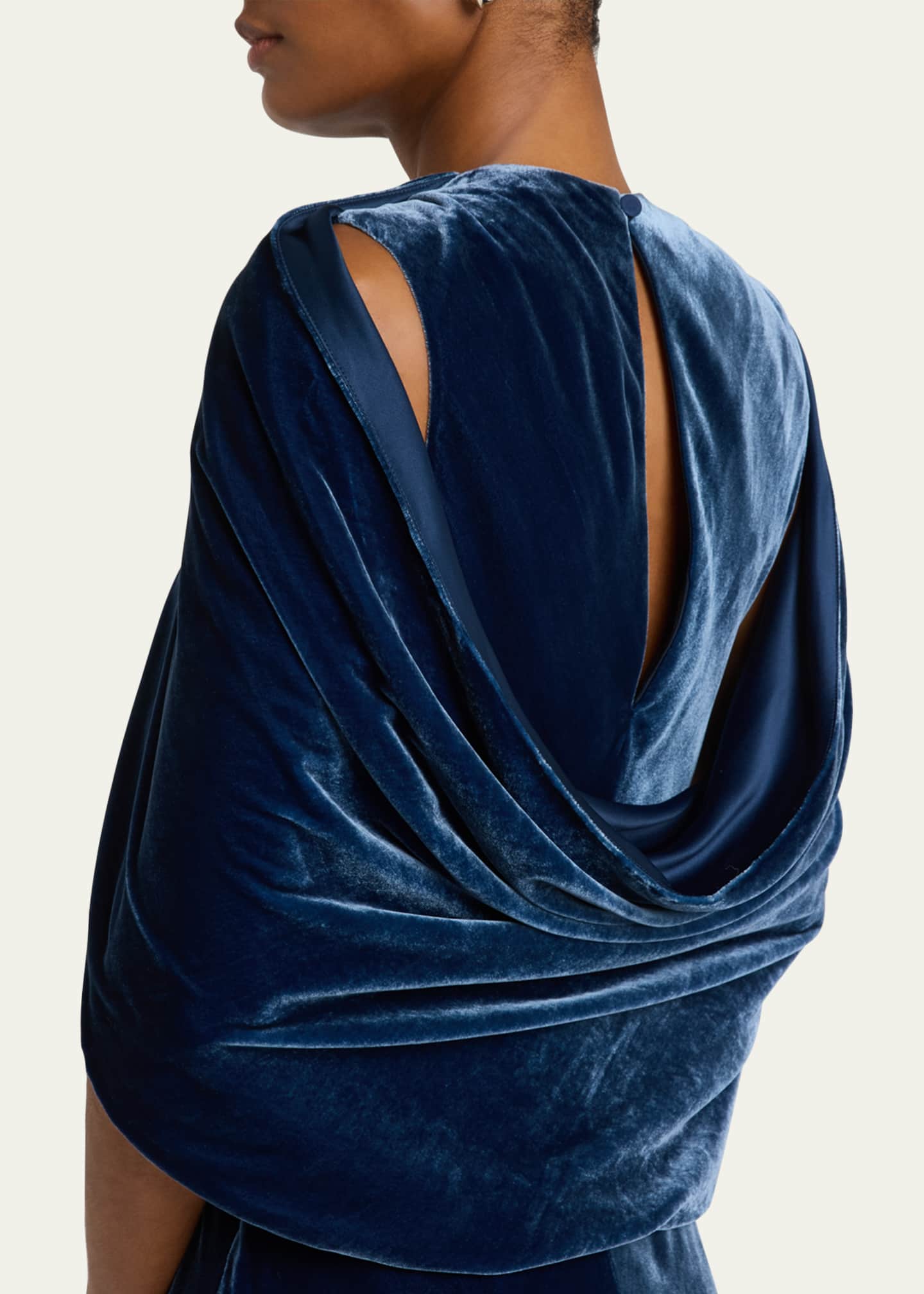 Lafayette 148 New York A-Line Velvet Shawl Gown Image 5 of 5