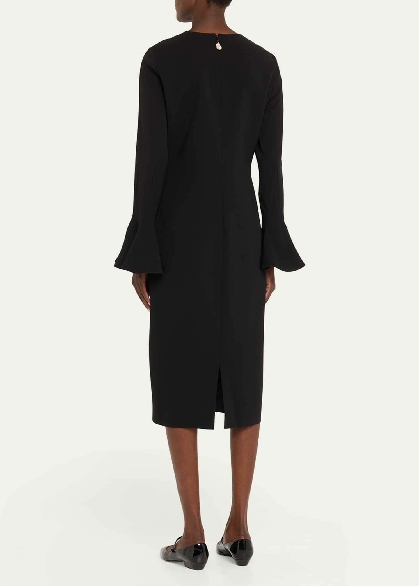 Lafayette 148 New York Pearl-Embellished Midi Sheath Dress Image 3 of 5