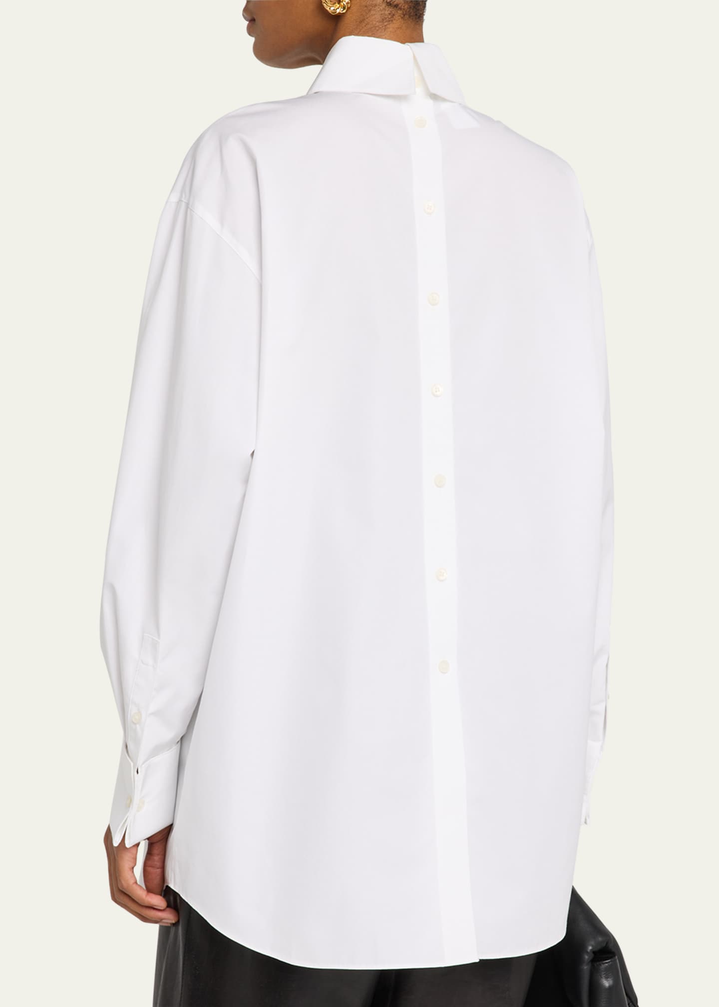 Lafayette 148 New York The Portrait Button-Down Cotton Shirt Image 3 of 5