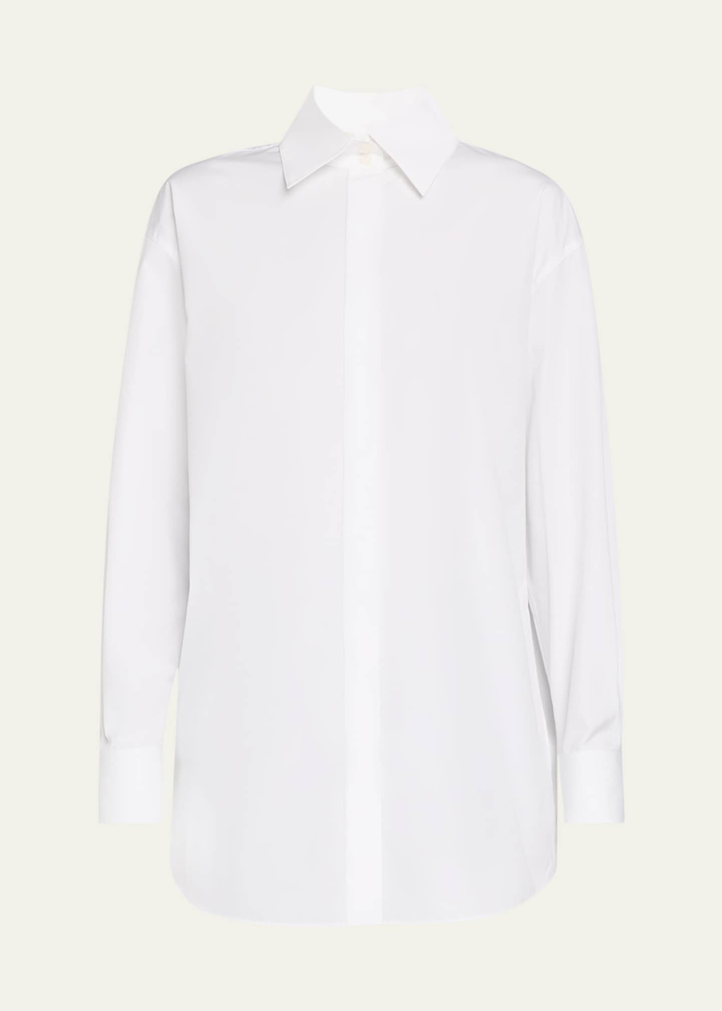 Lafayette 148 New York The Portrait Button-Down Cotton Shirt Image 1 of 5