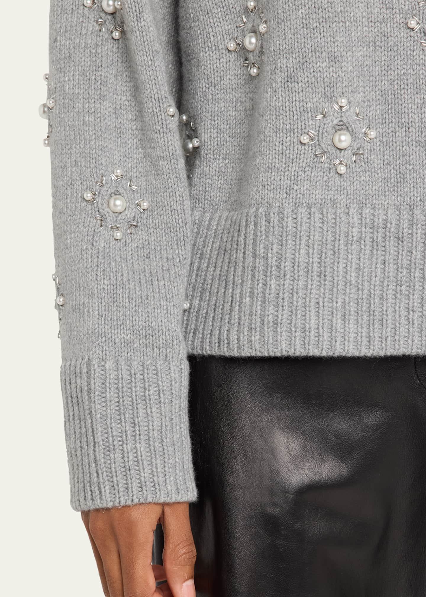 Lafayette 148 New York Beaded Bateau-Neck Sweater Image 5 of 5