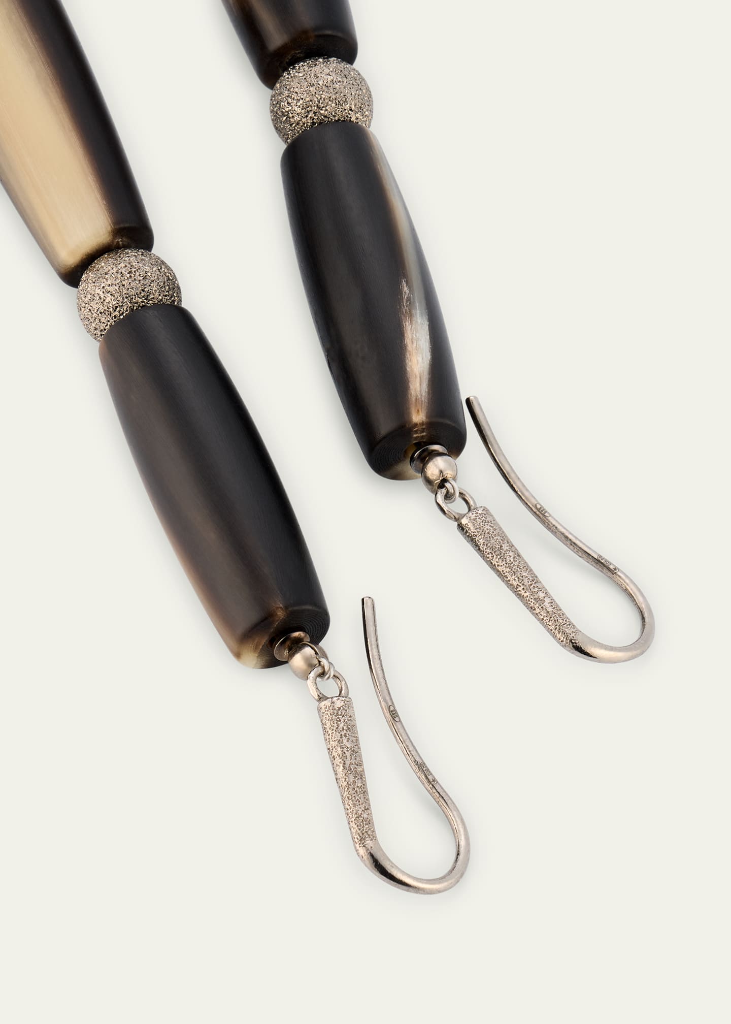 Brunello Cucinelli Horn And Sterling Silver Drop Earrings Image 4 of 4