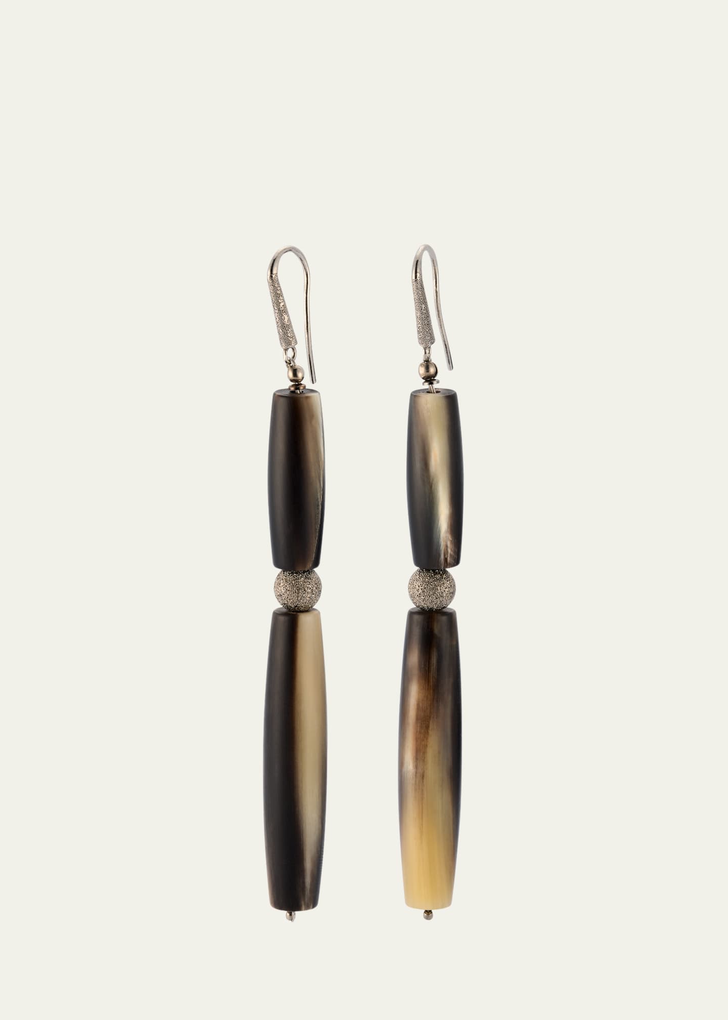 Brunello Cucinelli Horn And Sterling Silver Drop Earrings Image 1 of 4