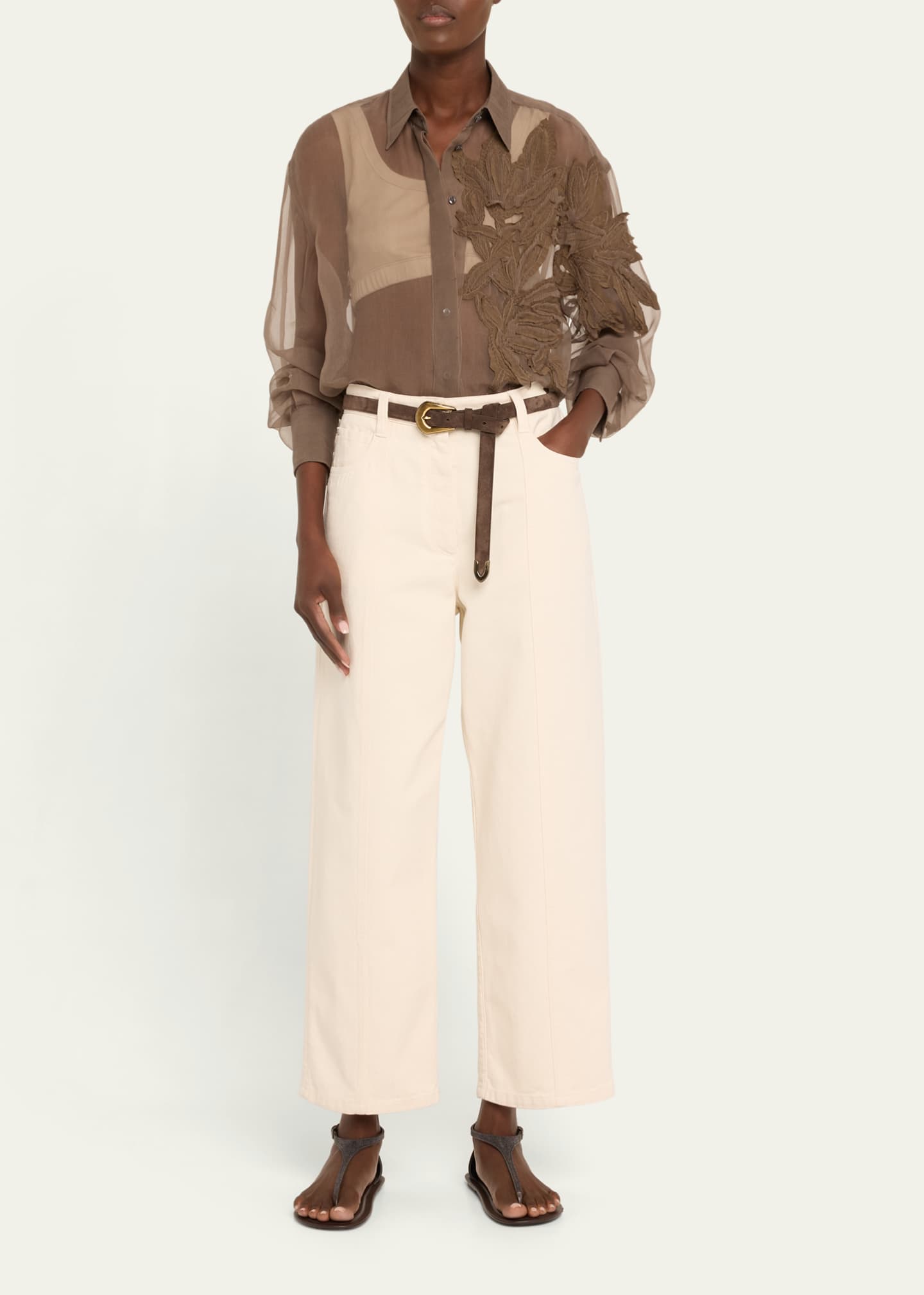 【関税＆送料込み】Brunello Cucinelli 'The Square' Jeans High-rise straight jeans in blue - Brunello Cucinelli