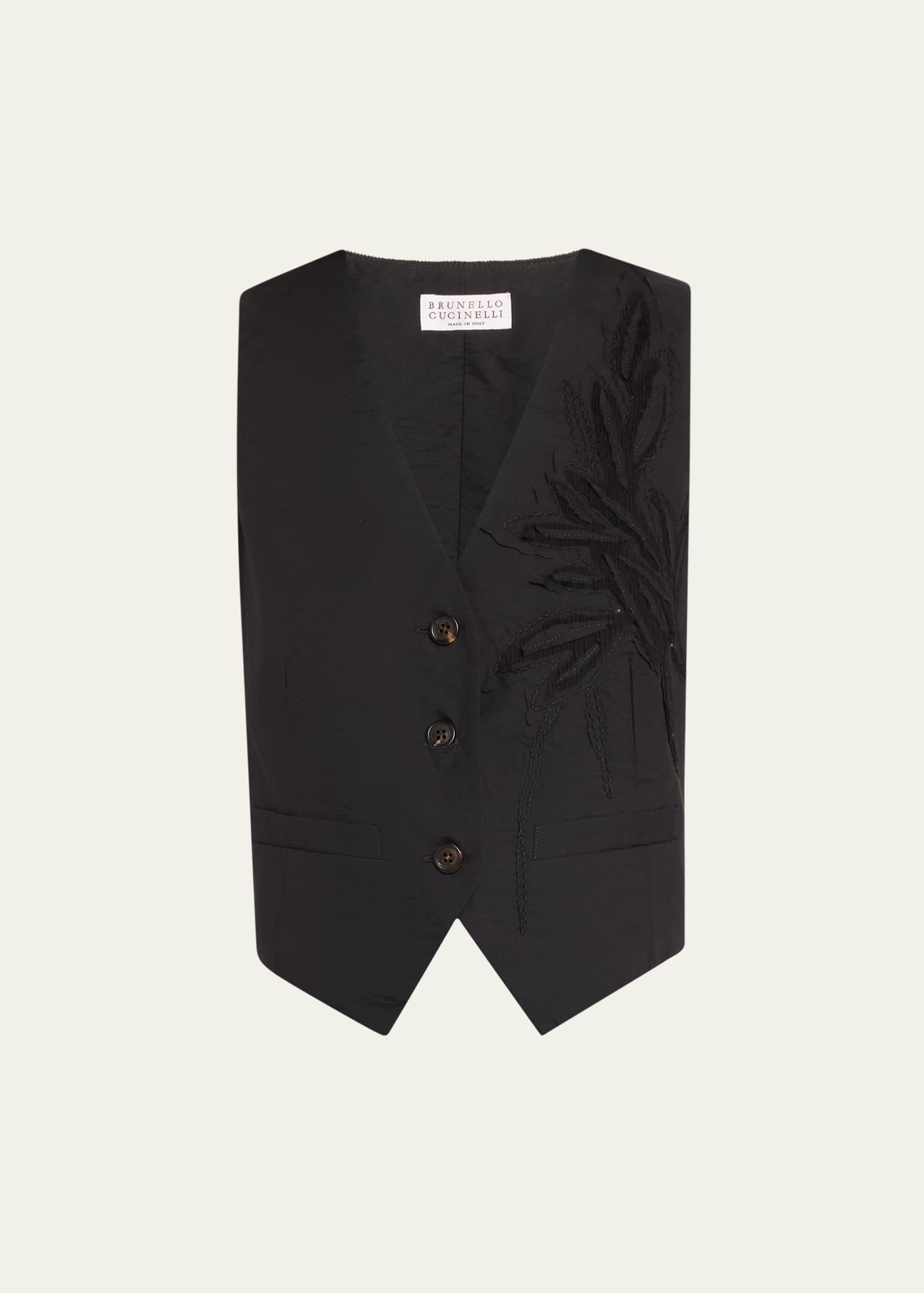 Herbarium Embroidered Poplin Vest - Thumbnail 1