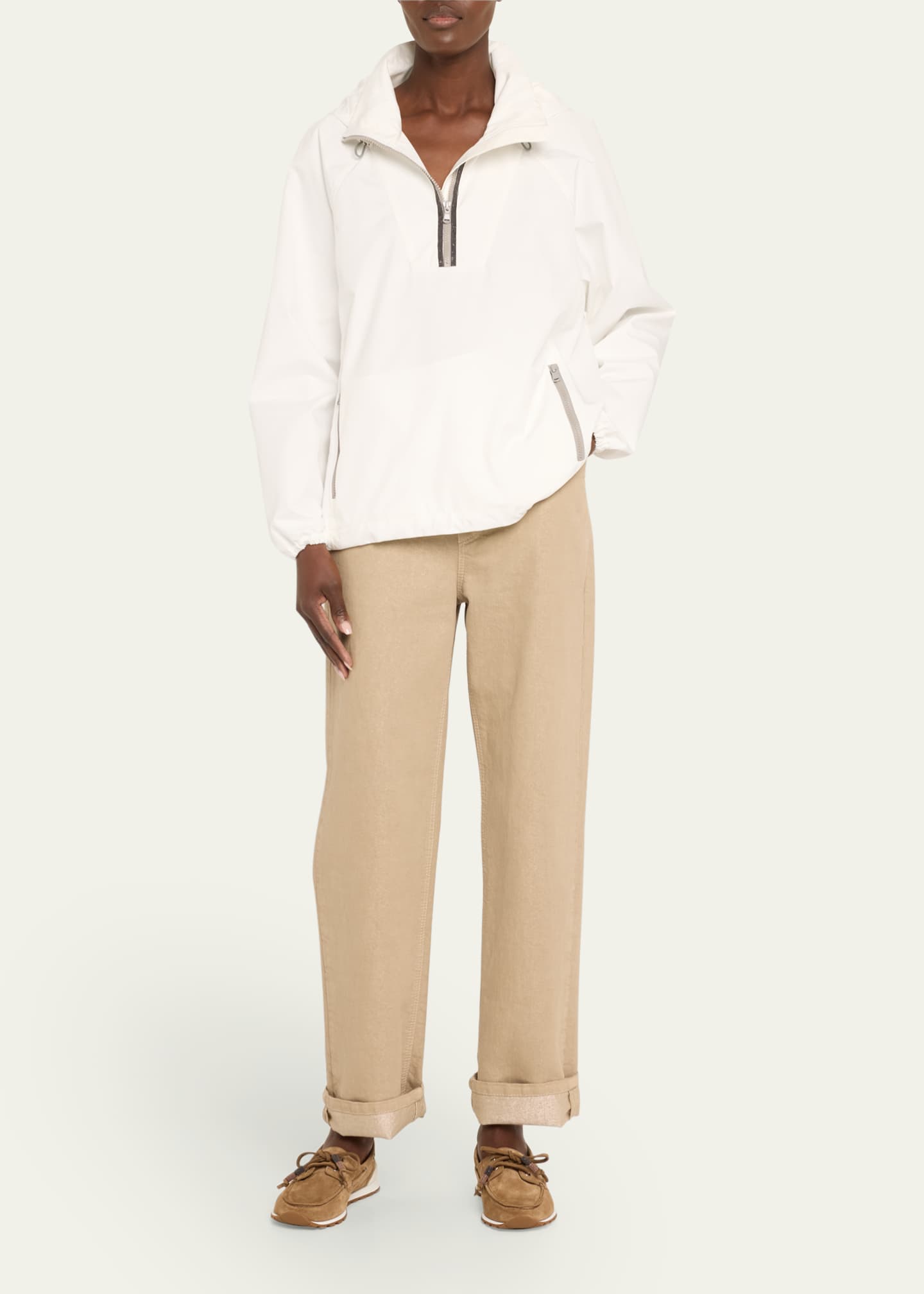 Brunello Cucinelli Lurex Cuffed Hem Denim Pants Image 2 of 5