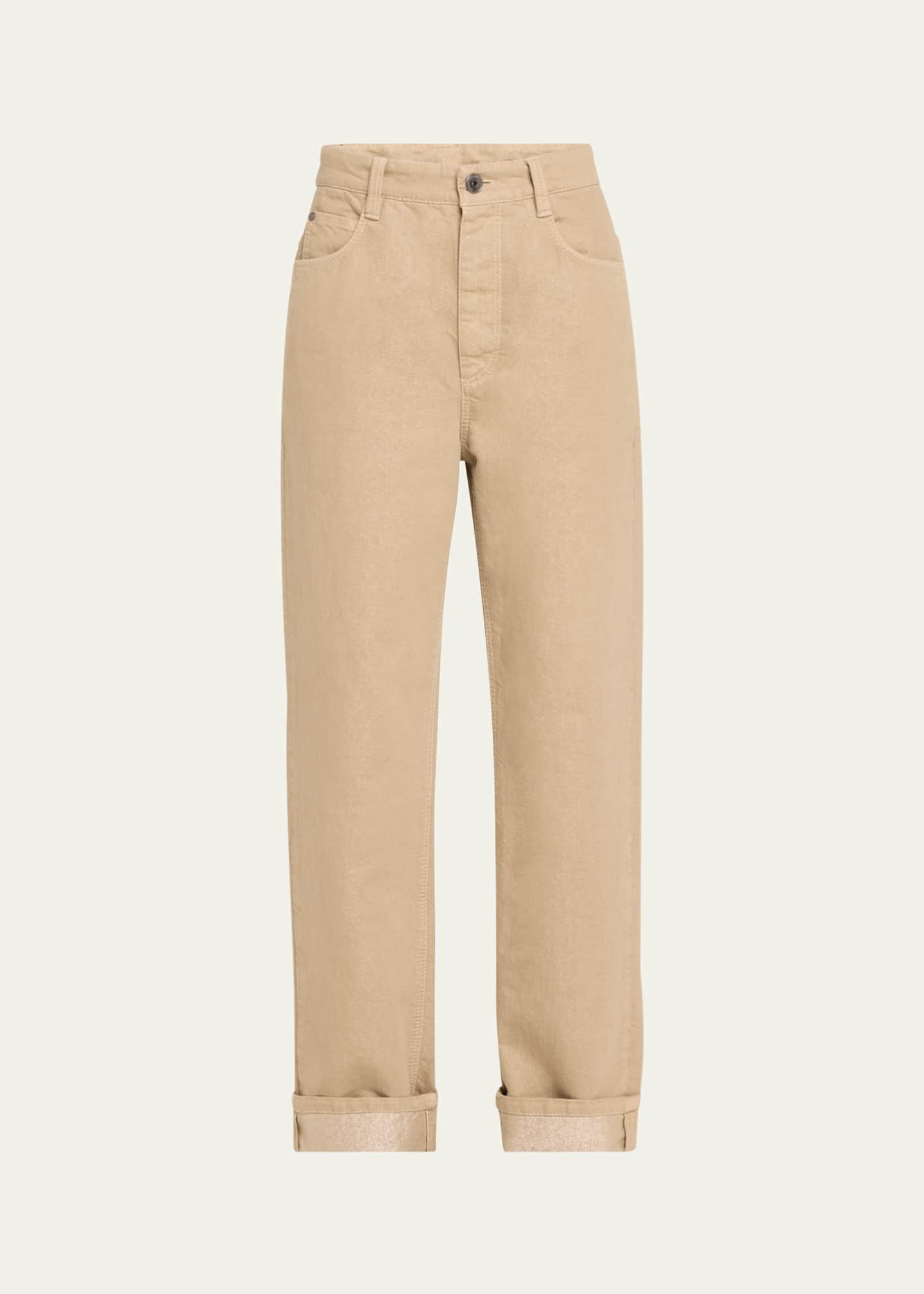 Brunello Cucinelli Lurex Cuffed Hem Denim Pants Image 1 of 5