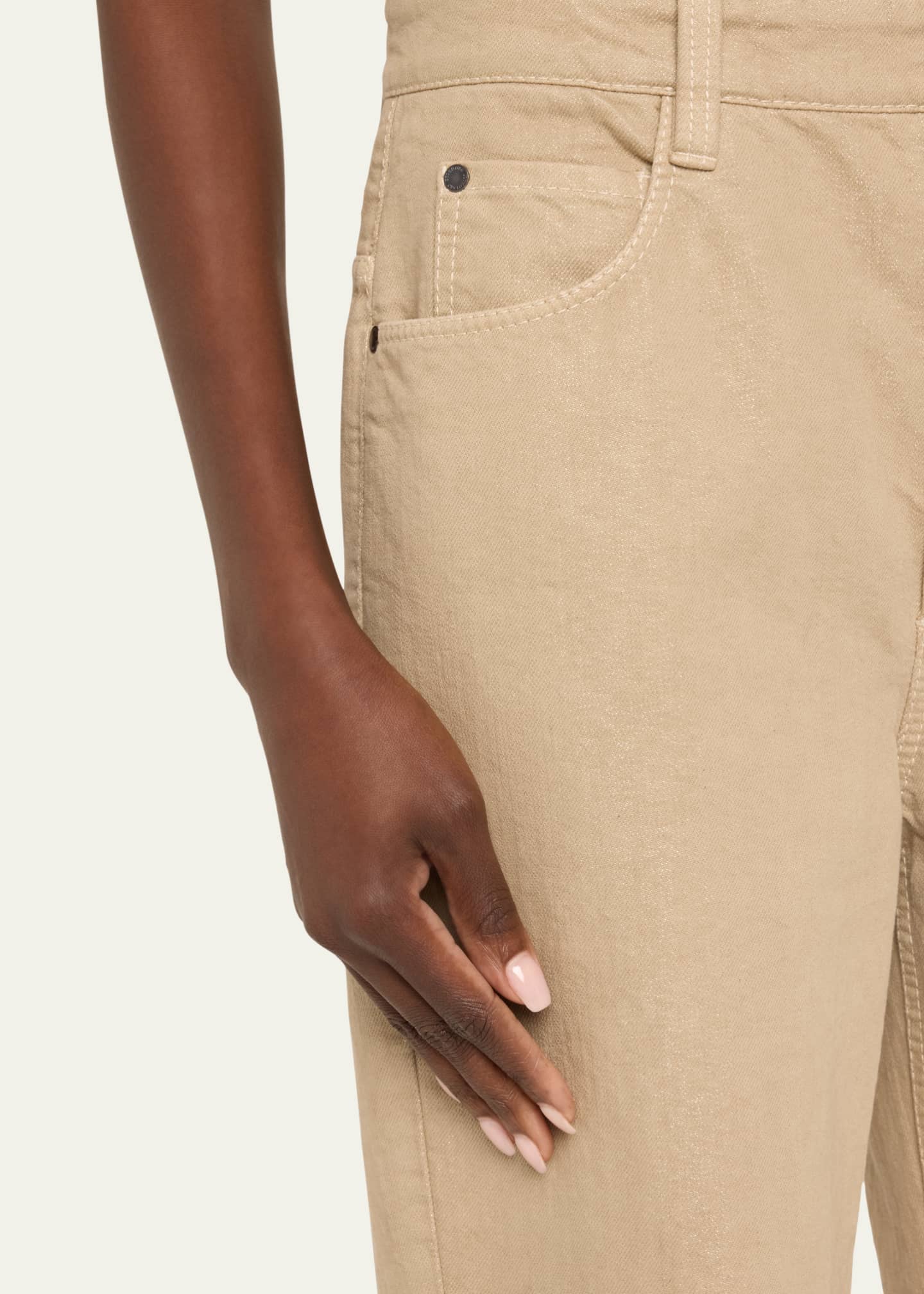 Brunello Cucinelli Lurex Cuffed Hem Denim Pants Image 5 of 5