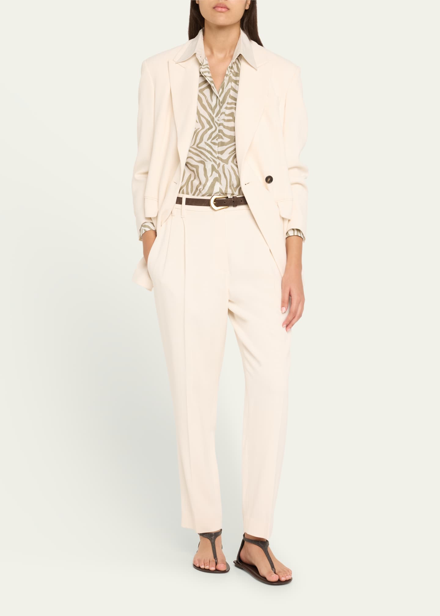Brunello Cucinelli Abstract Animal Print Button Down Shirt Image 2 of 5