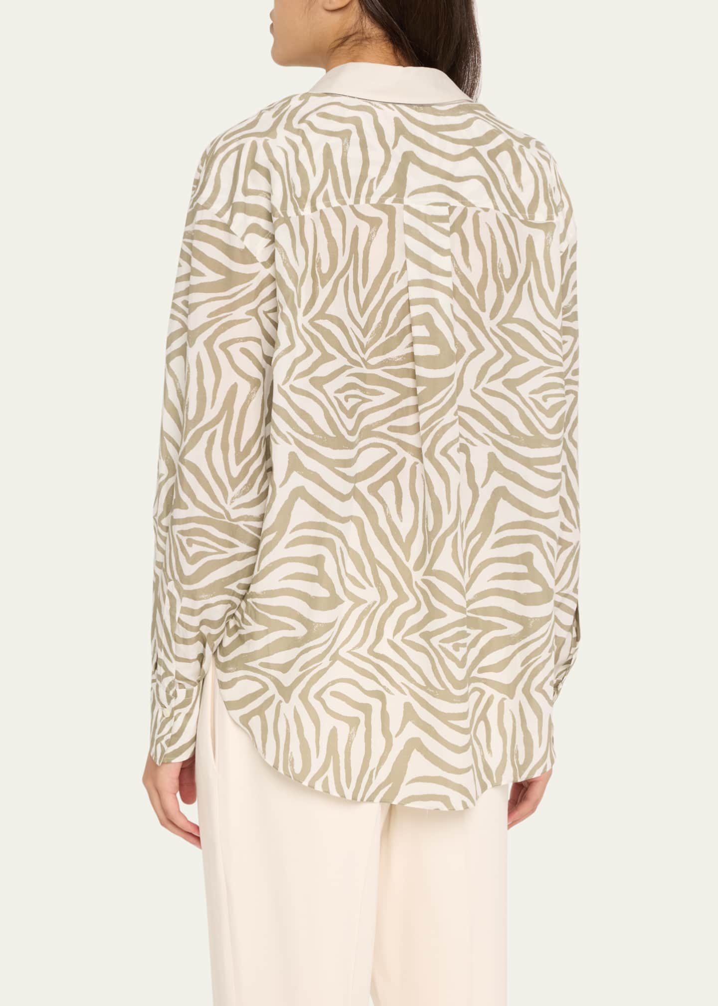 Brunello Cucinelli Abstract Animal Print Button Down Shirt Image 3 of 5