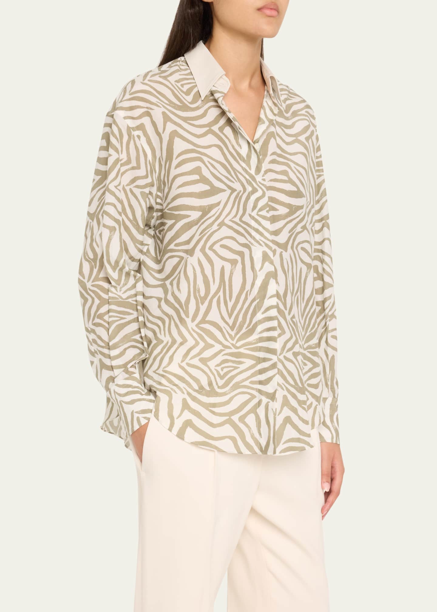 Brunello Cucinelli Abstract Animal Print Button Down Shirt Image 4 of 5