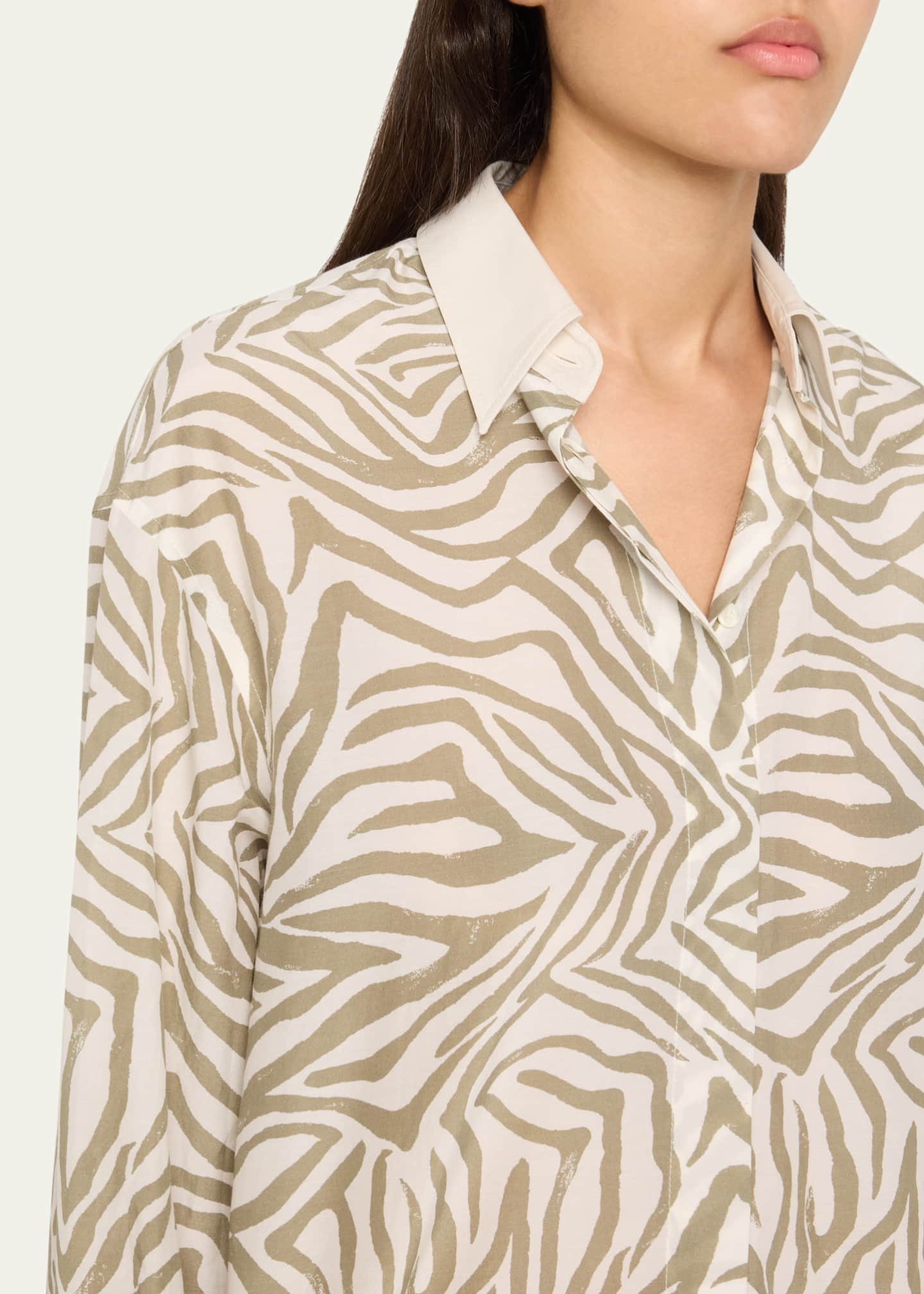 Brunello Cucinelli Abstract Animal Print Button Down Shirt Image 5 of 5