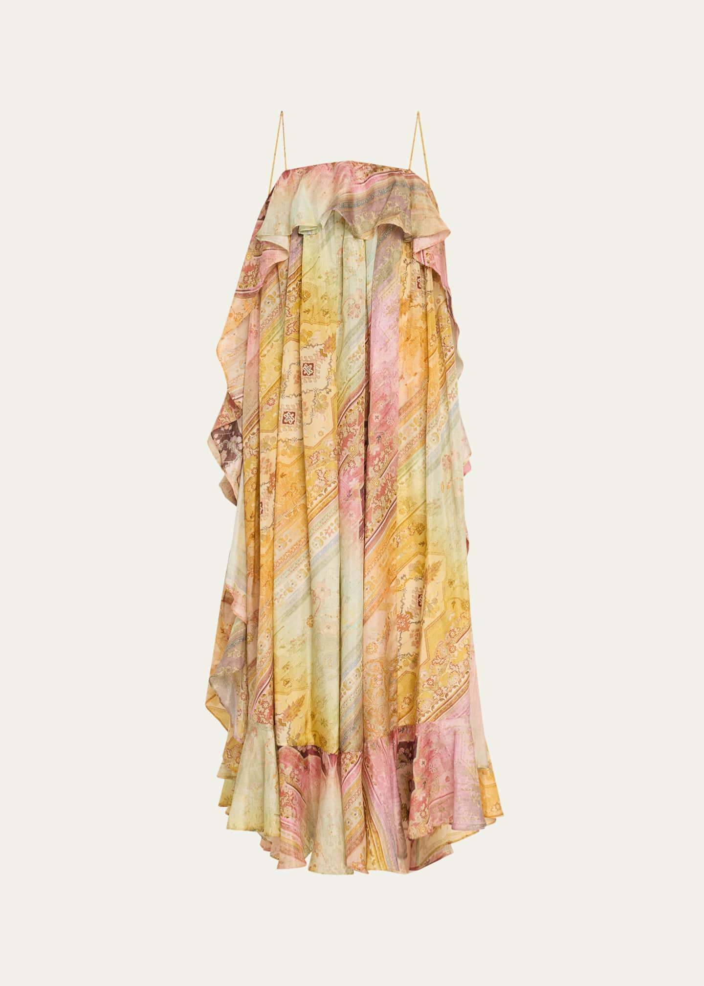 Zimmermann Tallow Printed Ruffle Maxi Dress Image 1 of 5