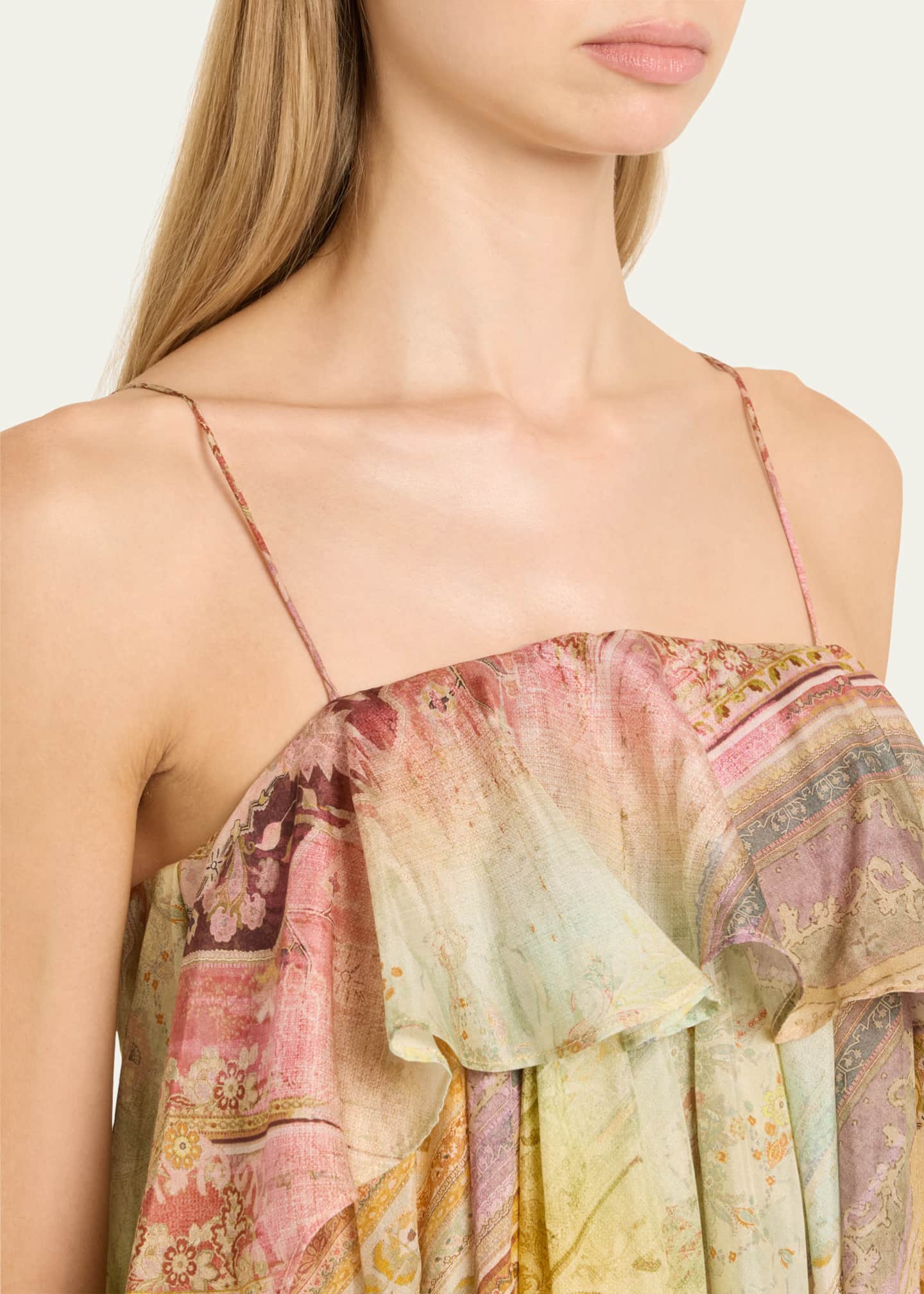 Zimmermann Tallow Printed Ruffle Maxi Dress Image 5 of 5