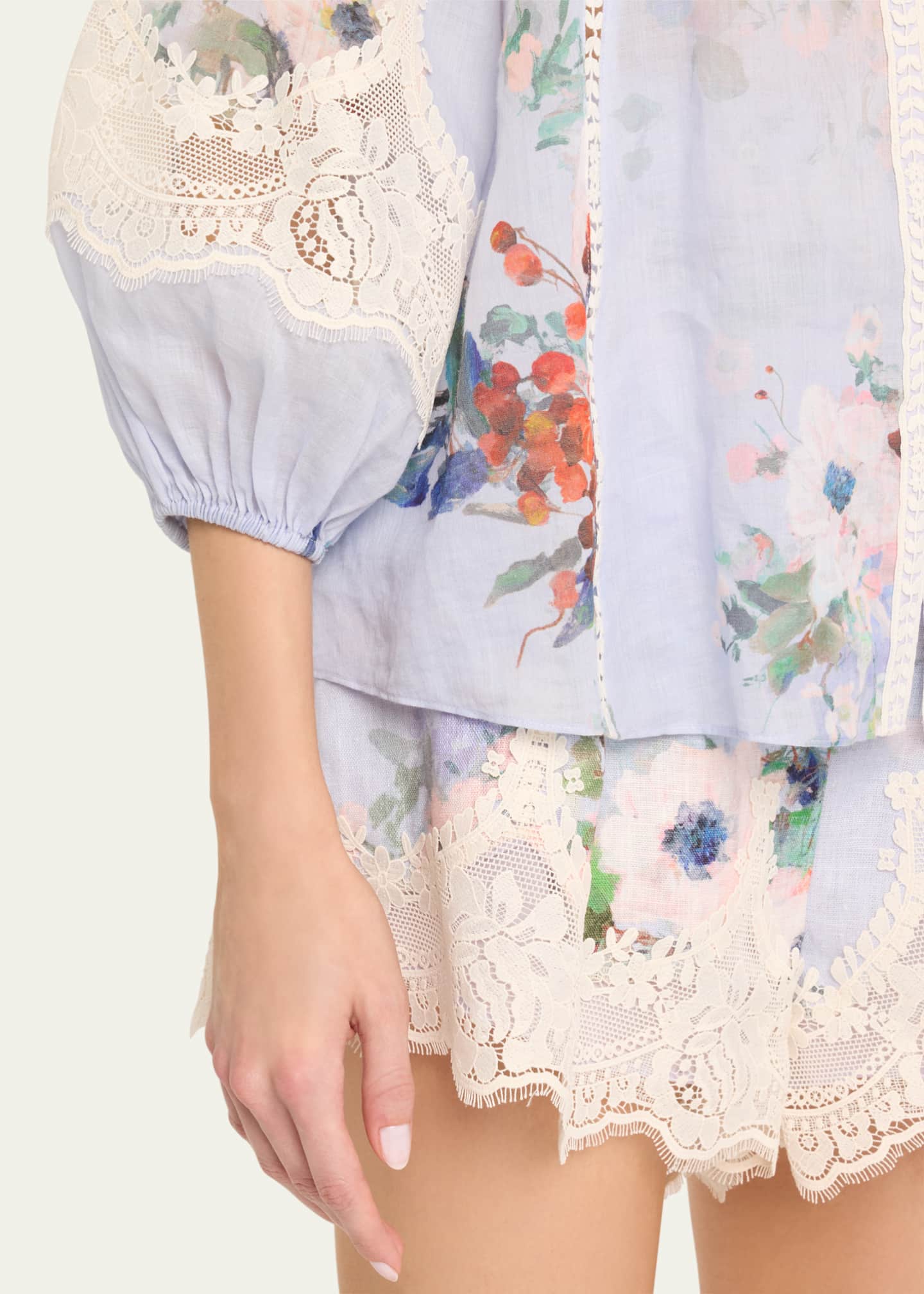 Zimmermann Everley Lace-Trim Blouse | Saks Fifth Avenue