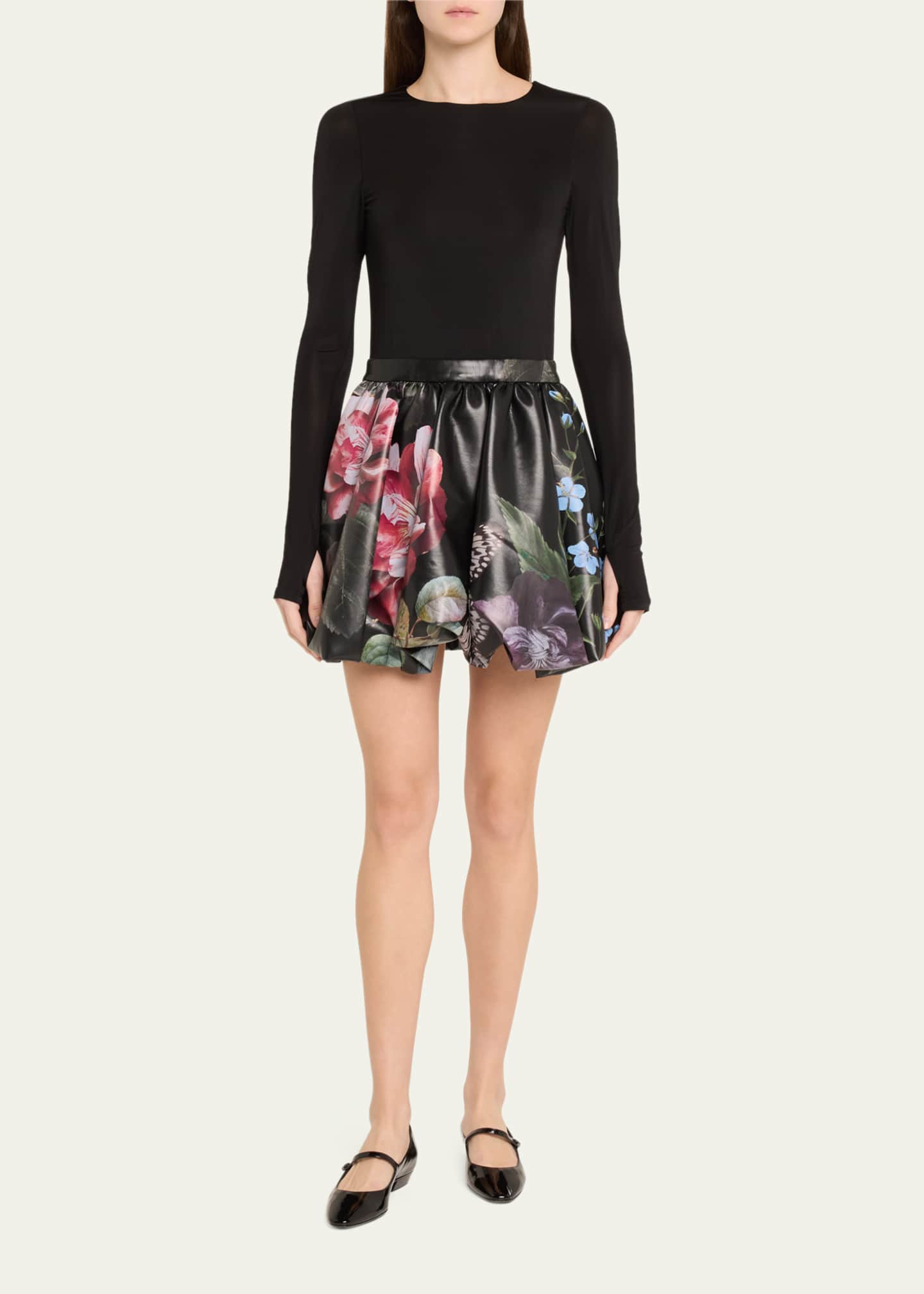 Alice + Olivia Chara Long-Sleeve Bubble Mini Dress Image 2 of 5