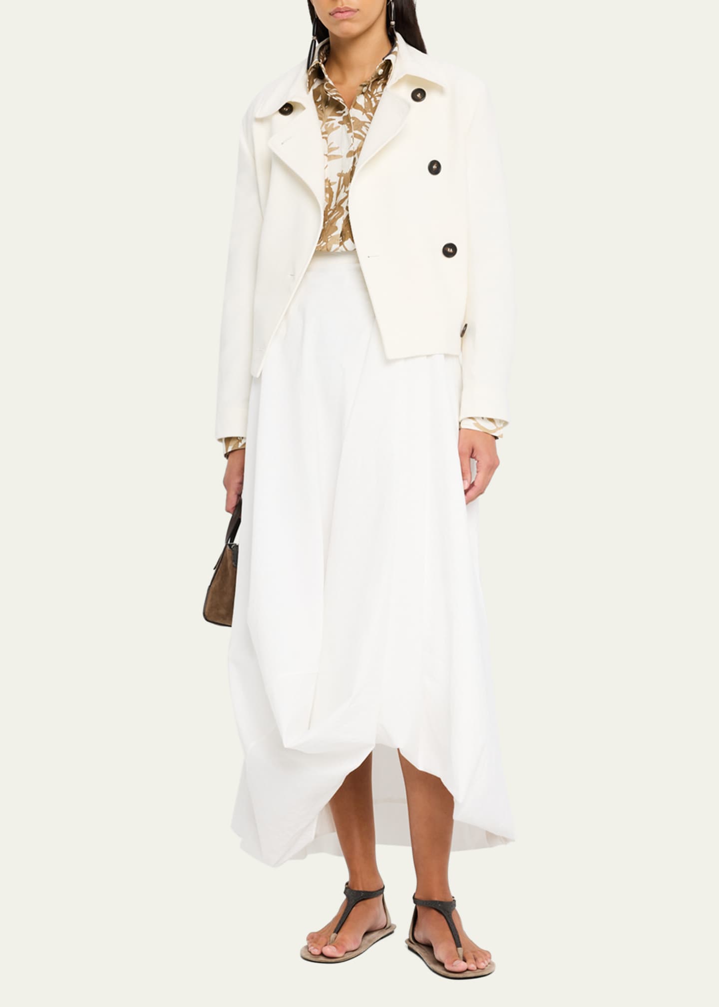 Cotton Calvary Twill Double-Breasted Pea Jacket