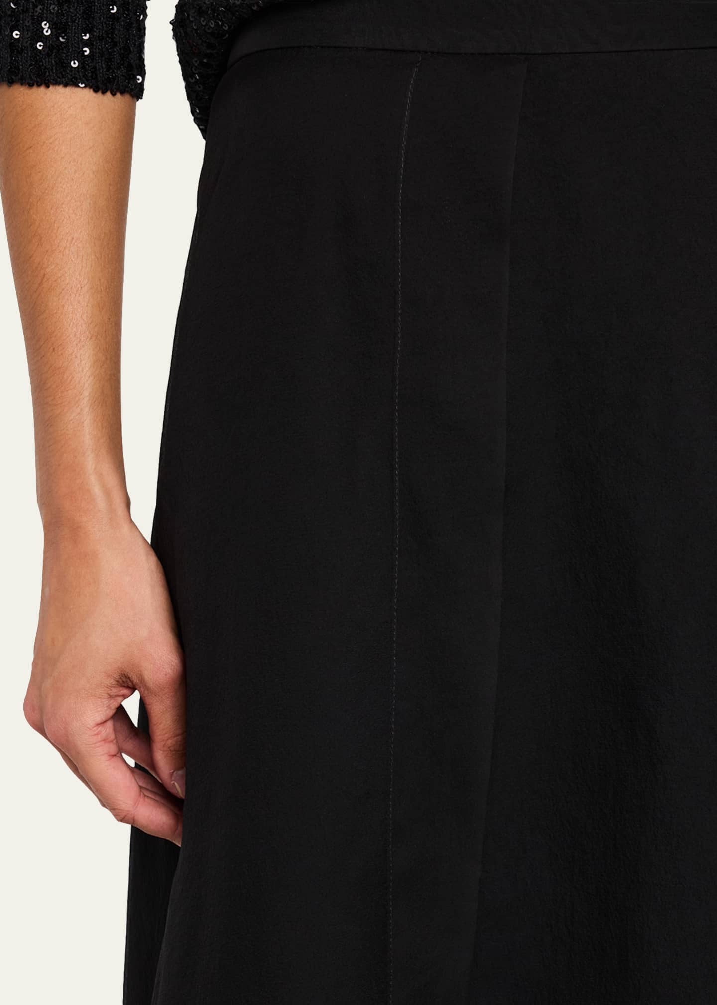 Brunello Cucinelli Crispy Silk Paneled Maxi Circle Skirt Image 5 of 5
