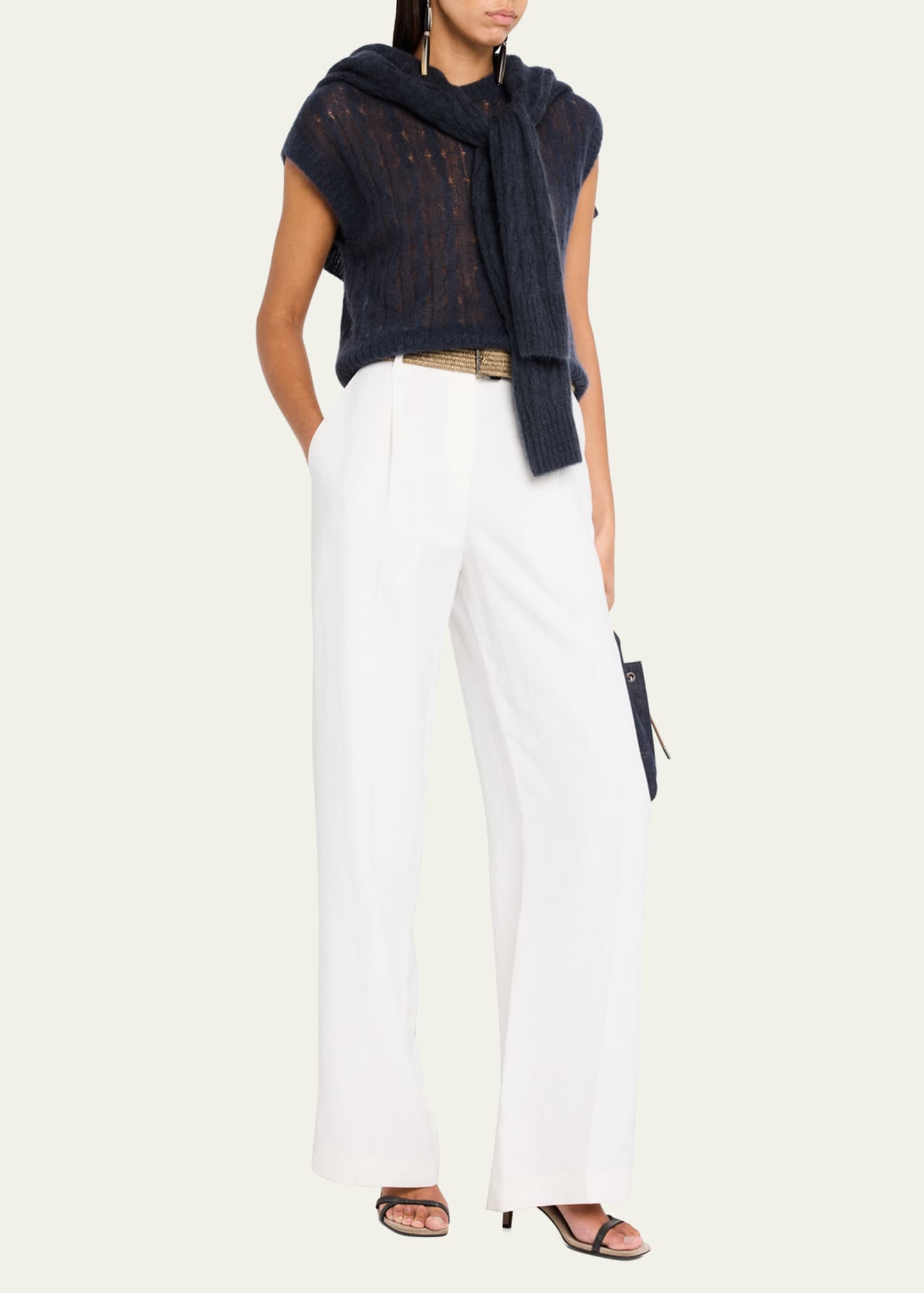 Brunello Cucinelli Mohair Cable Cardigan Image 2 of 5